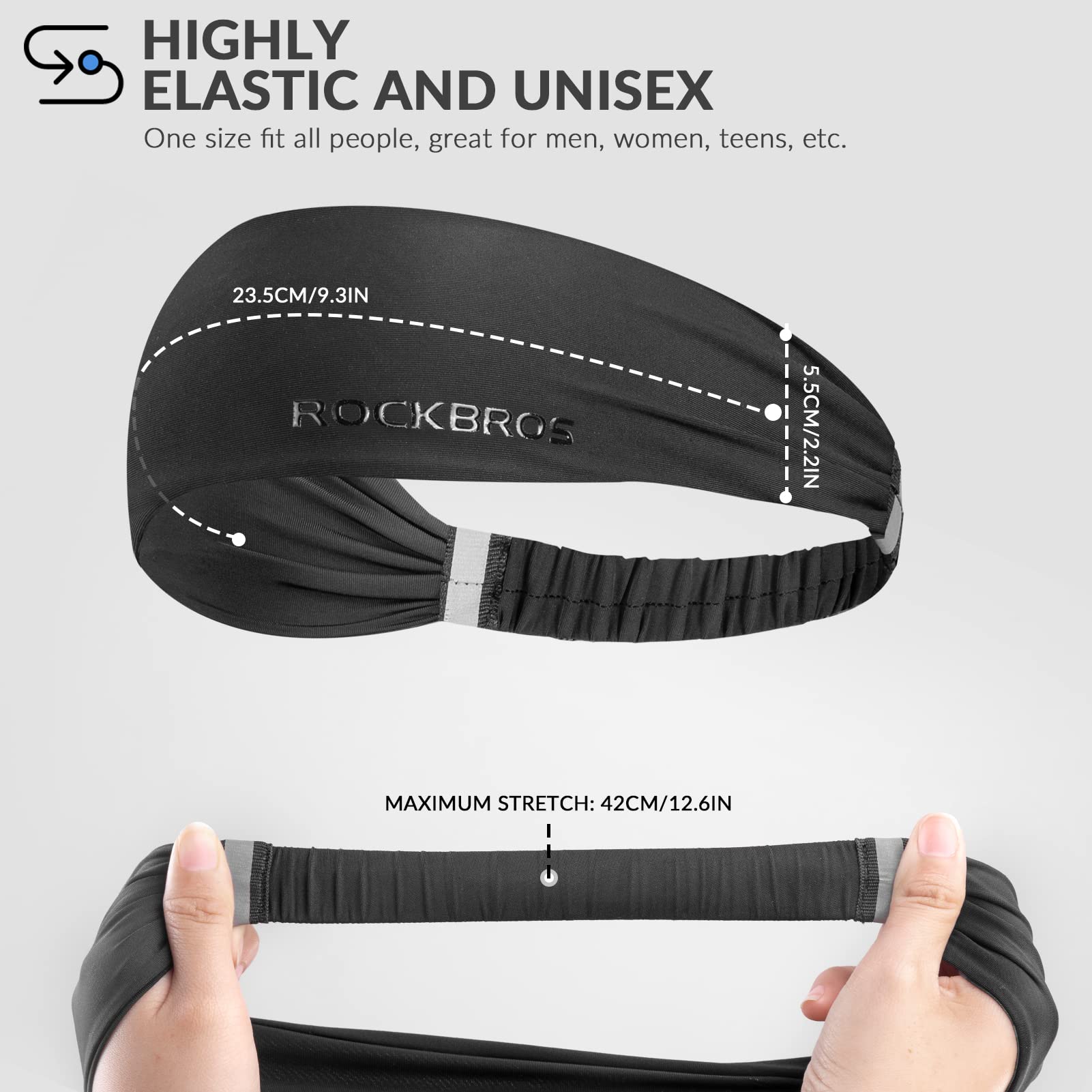 ROCKBROS Sweatbands Sports Headbands Unisex Sweat Absorption Hairbands - Image 4