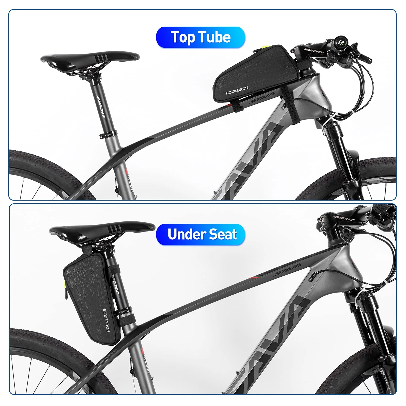 ROCKBROS Top Tube Bicycle Bag Frame Bag Cycling Bag Fit 6.5” 1.1L - Image 3