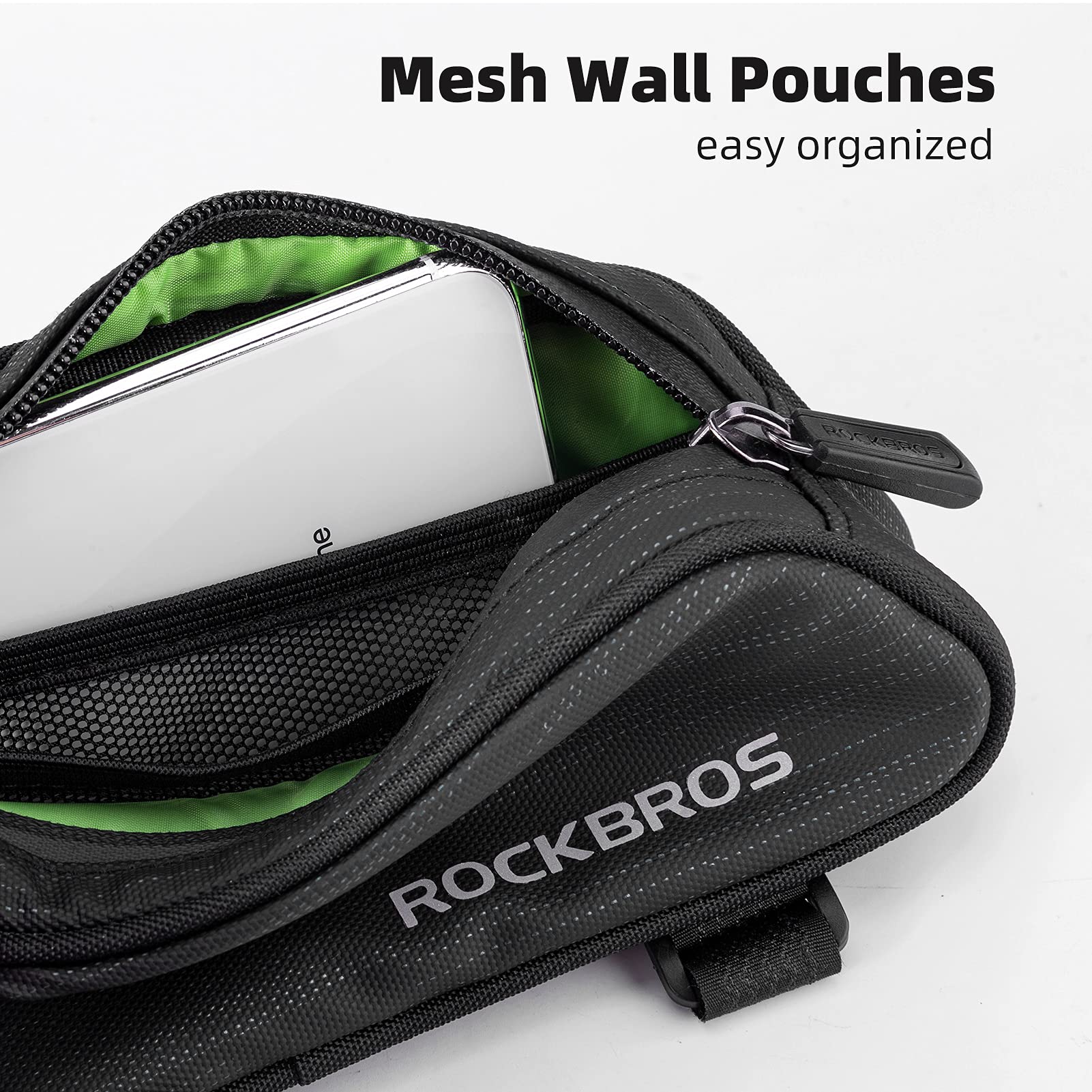 ROCKBROS Top Tube Bicycle Bag Frame Bag Cycling Bag Fit 6.5” 1.1L - Image 4