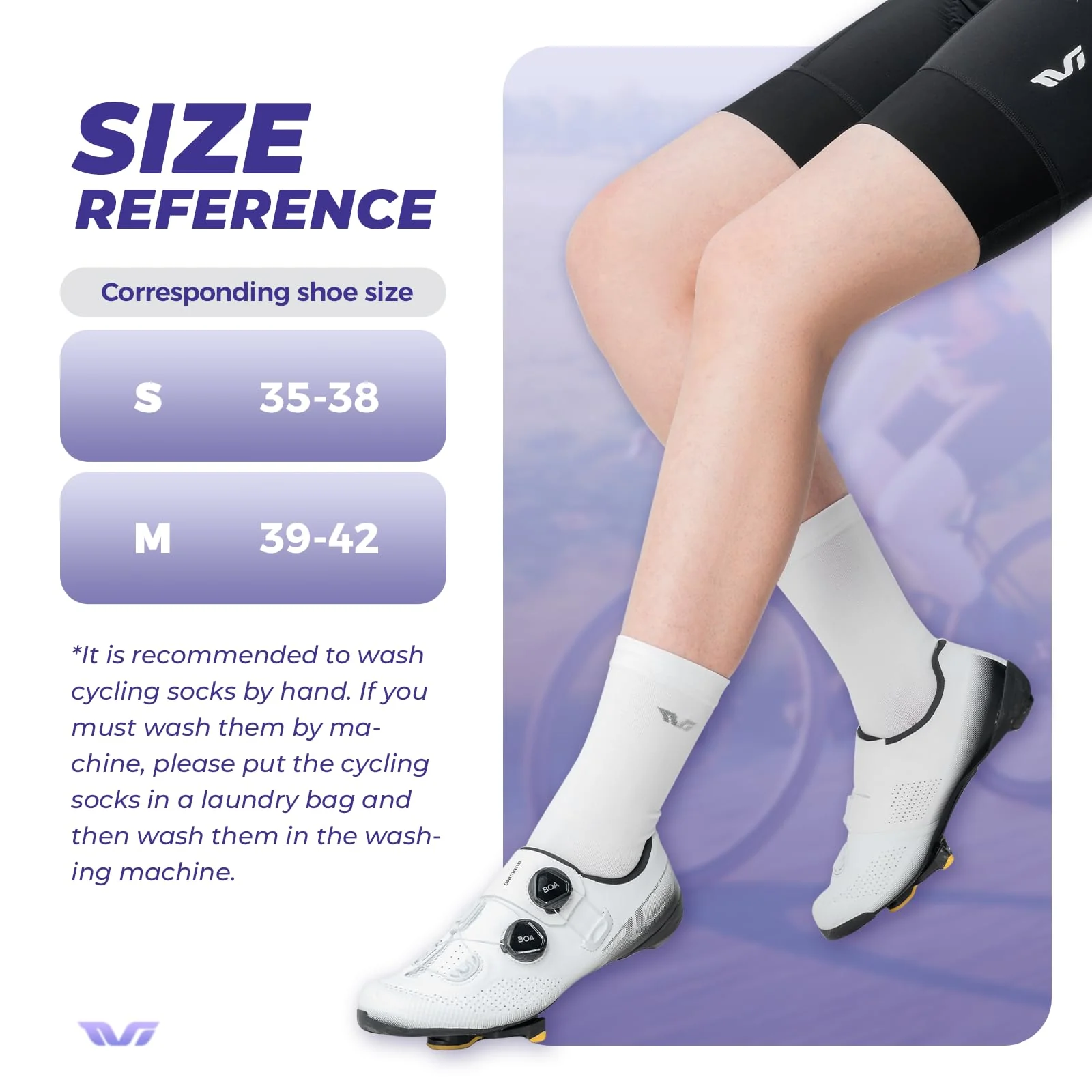 ROCKBROS TVI Performance Cycling Socks 2-Pairs Lightweight Breathable Crew - Image 2