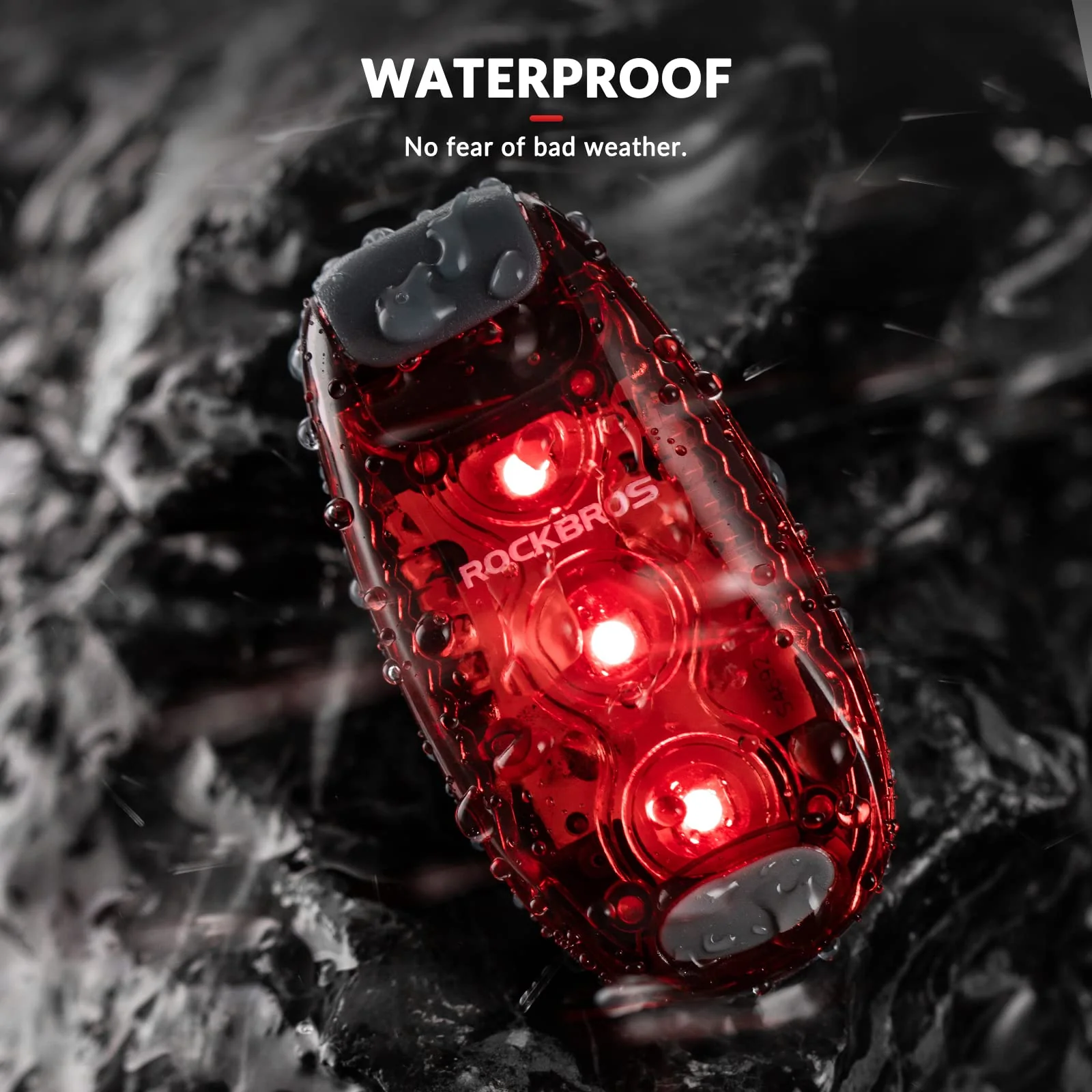 ROCKBROS Waterproof Bike Rear Tail Lights 2 Pack with 3 Light Modes - Image 5