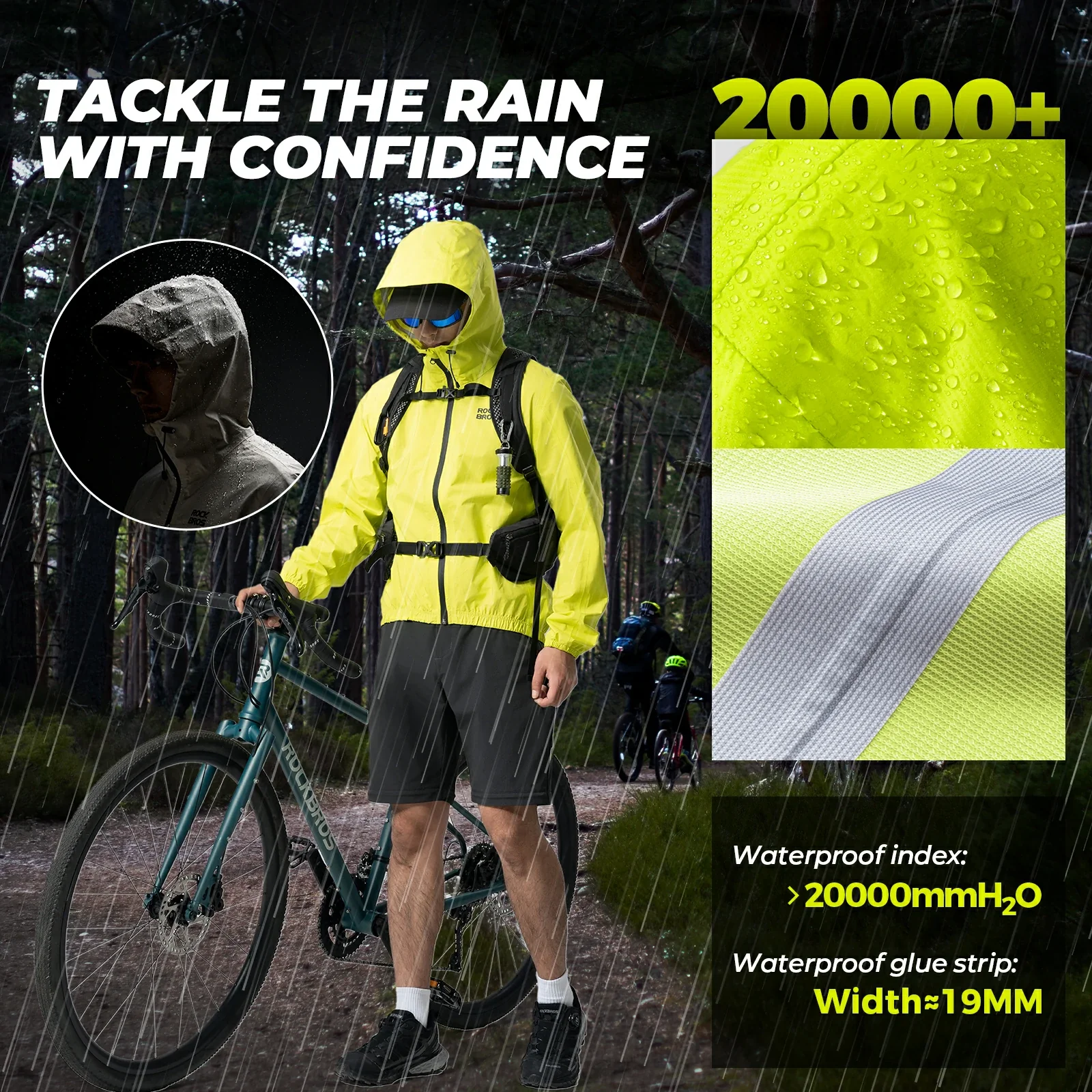 Waterproof Cycling Jacket Lightweight Breathable - Image 3