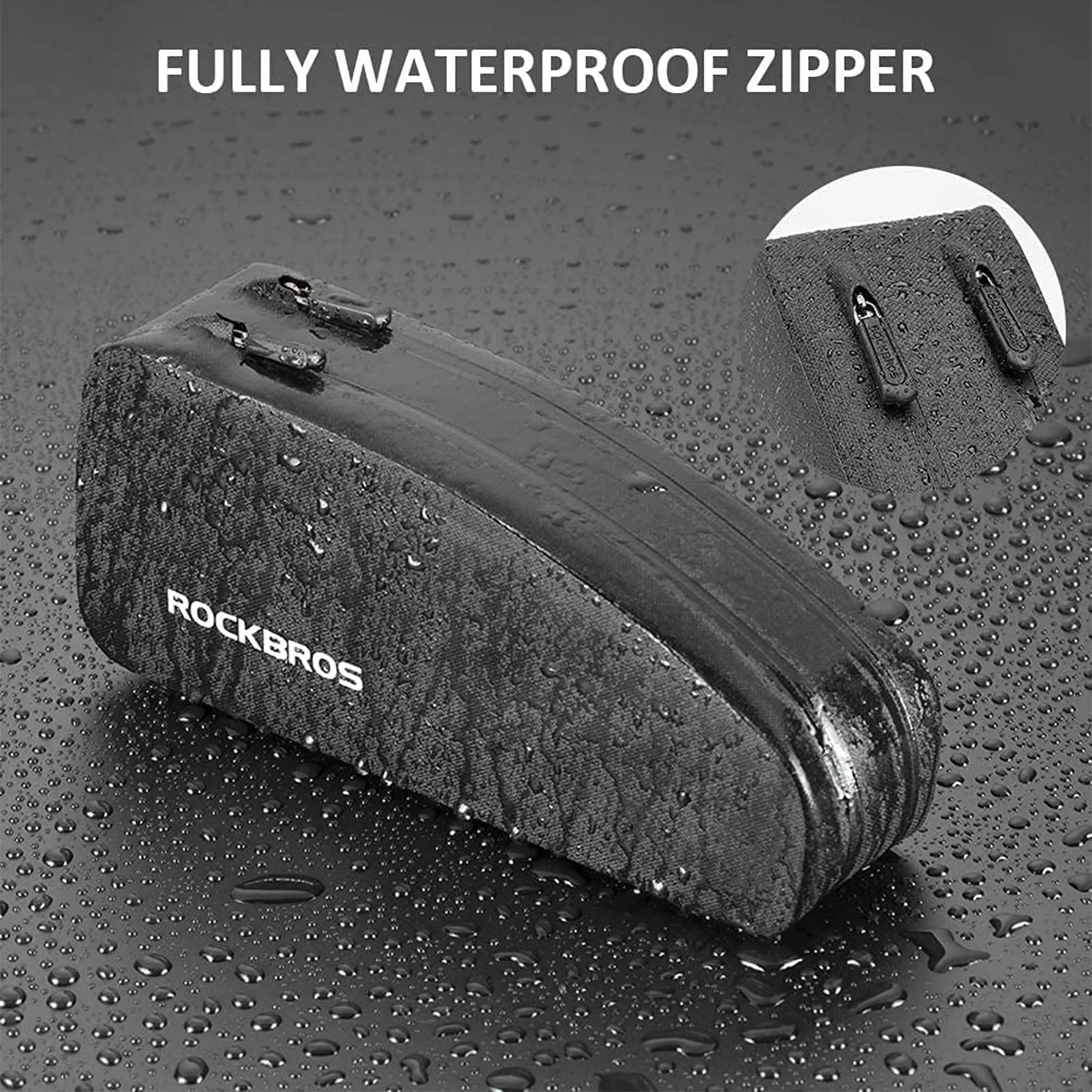 ROCKBROS Waterproof Top Tube Bag Bike Frame Bag with Double Zipper - Image 3
