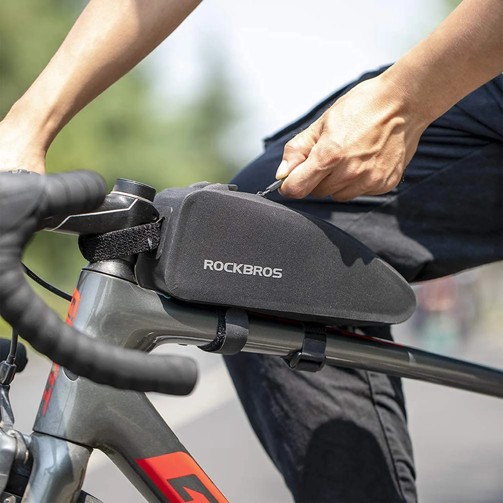 ROCKBROS Waterproof Top Tube Bag Bike Frame Bag with Double Zipper - Image 5