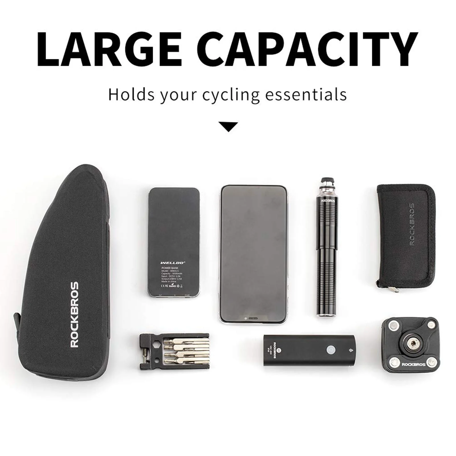 ROCKBROS Waterproof Top Tube Bag Bike Frame Bag with Double Zipper - Image 7