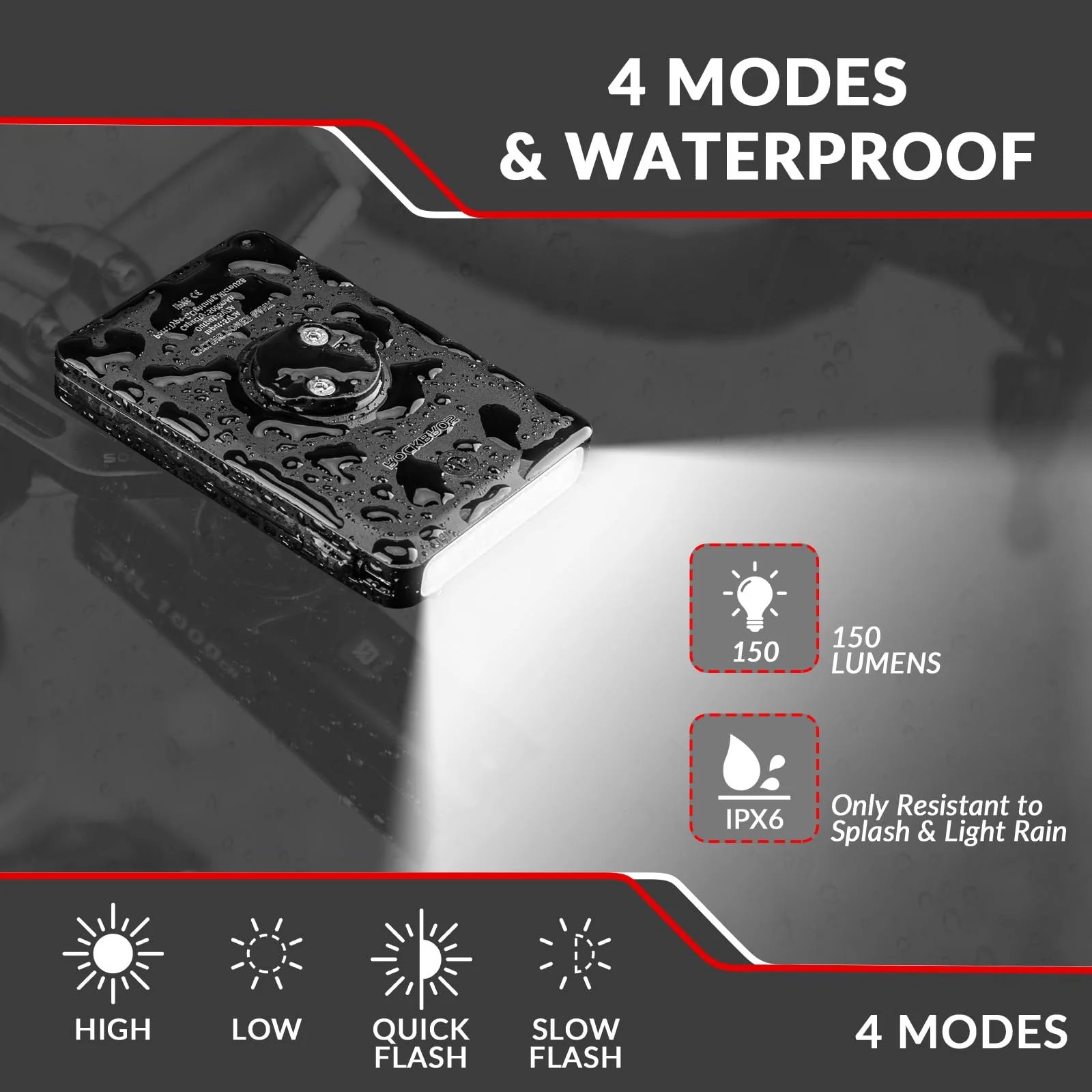 ROCKBROS Waterproof Bike Front Light and Power Bank Perfect for Bikepacking - Image 2