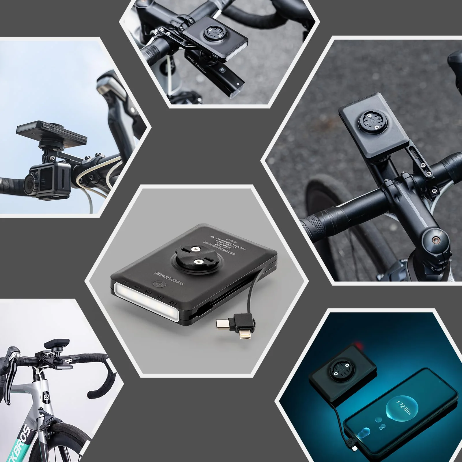ROCKBROS Waterproof Bike Front Light and Power Bank Perfect for Bikepacking - Image 3