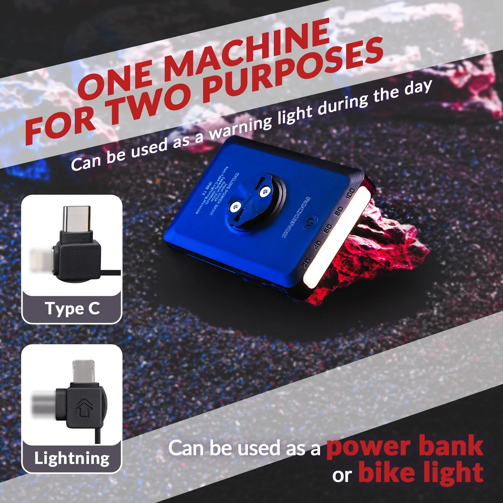 ROCKBROS Waterproof Bike Front Light and Power Bank Perfect for Bikepacking - Image 7