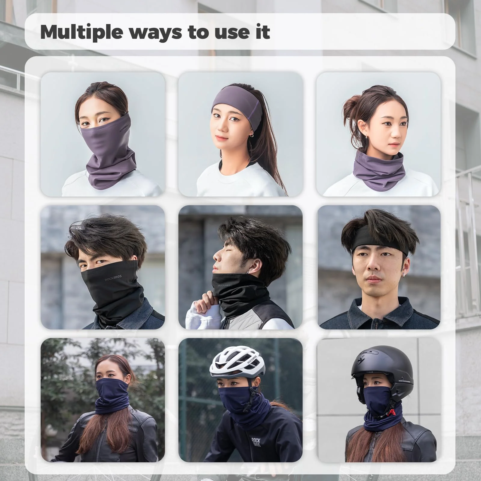 ROCKBROS Windproof Neck Warmer Gaiter Half Balaclava for Men & Women - Image 12