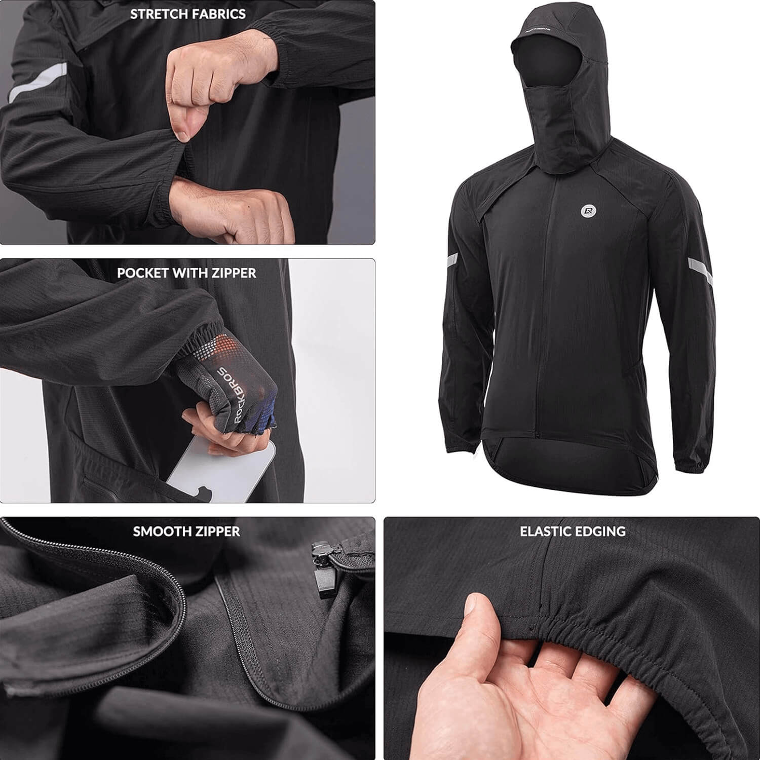ROCKBROS Windproof Sunproof Reflective Design Cycling Jacket - Image 4