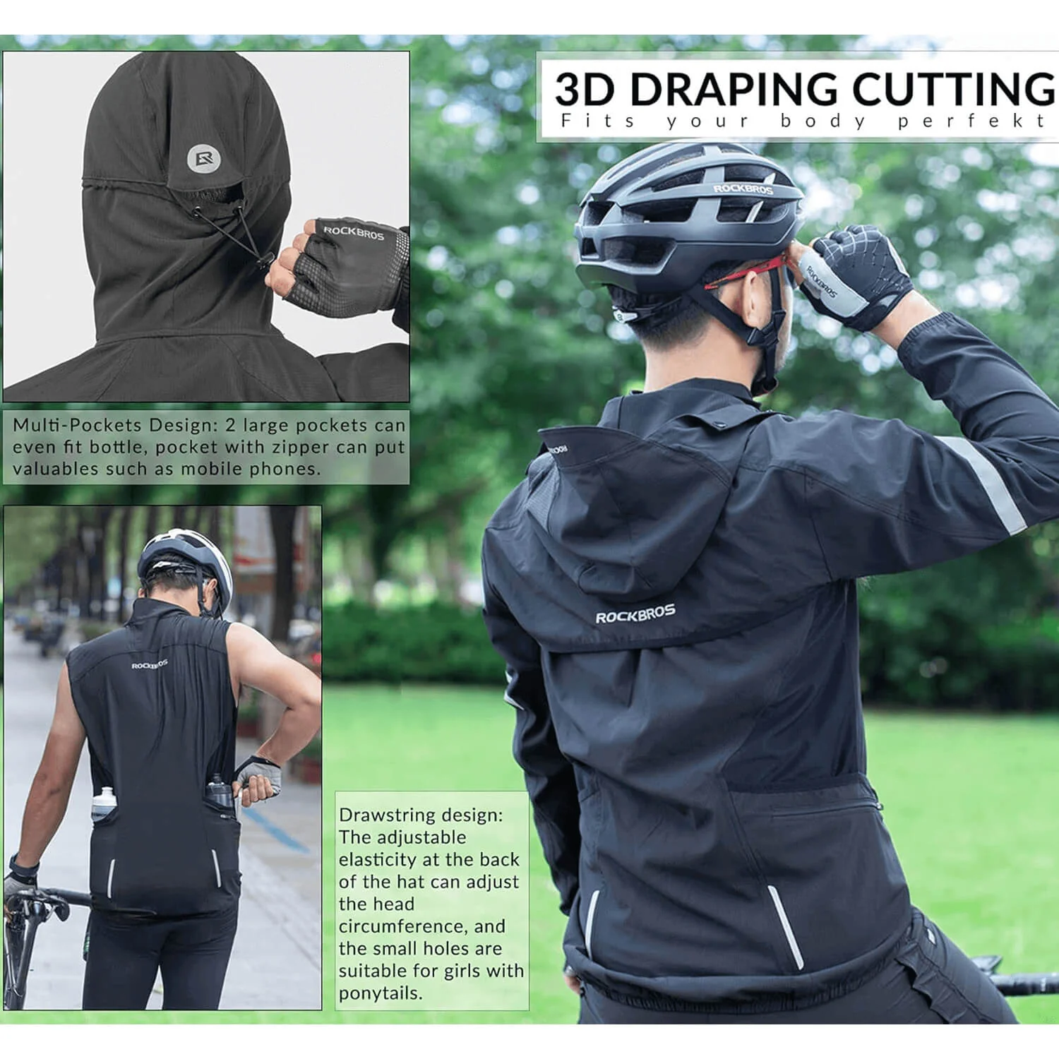 ROCKBROS Windproof Sunproof Reflective Design Cycling Jacket - Image 5