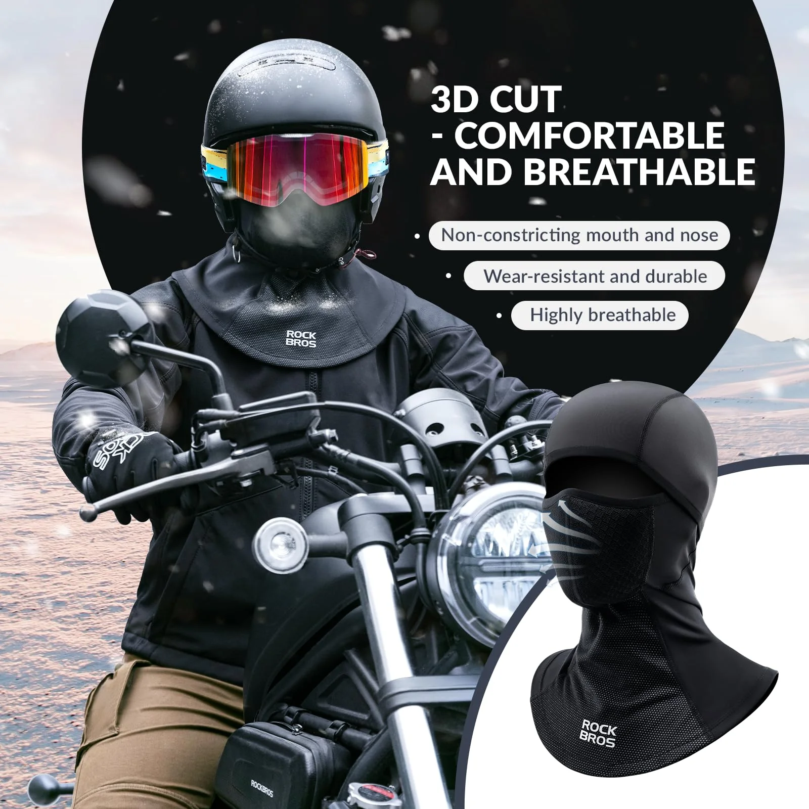 ROCKBROS Winter Breathable Lightweight Thermal Windproof Balaclava Mask - Image 6
