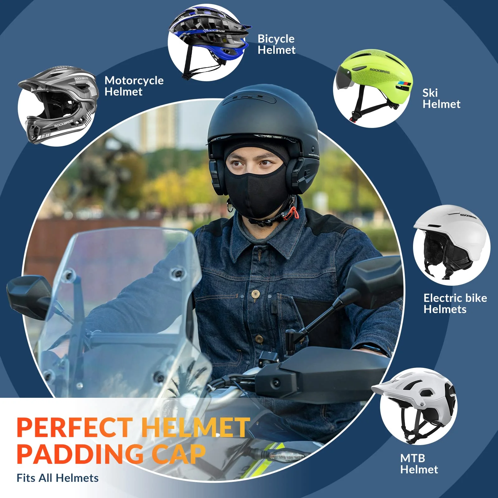 ROCKBROS Winter Balaclava Underhelmet Hat with Glasses Hole - Image 3