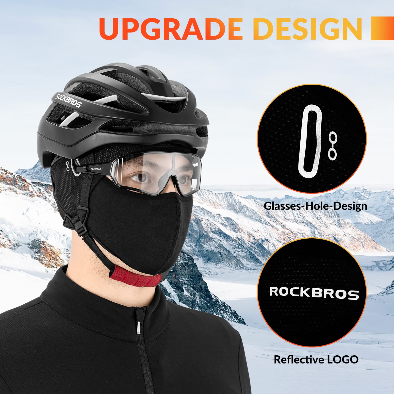 ROCKBROS Winter Balaclava Underhelmet Hat with Glasses Hole - Image 5