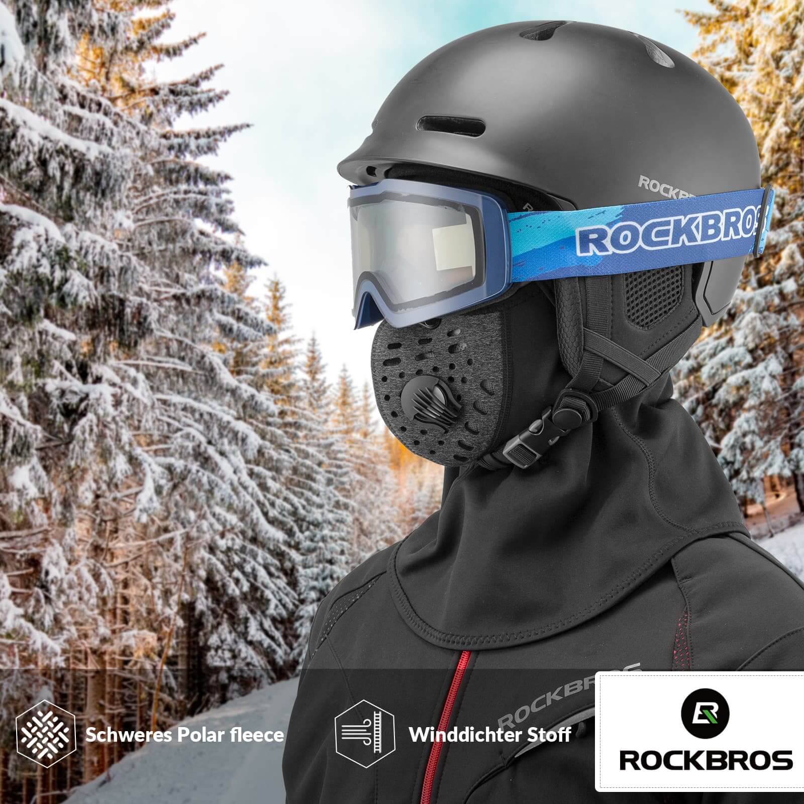 ROCKBROS Winter Balaclava with Filter Thermal Windproof Headcover - Image 5