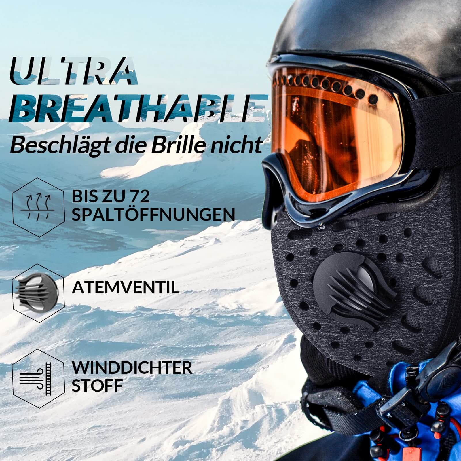 ROCKBROS Winter Balaclava with Filter Thermal Windproof Headcover - Image 7