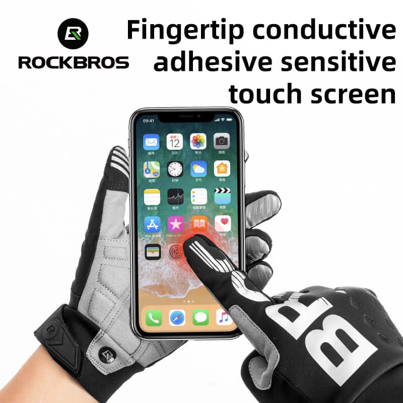 ROCKBROS Winter Cycling Gloves Windproof Shockproof Full Finger Gloves - Image 3