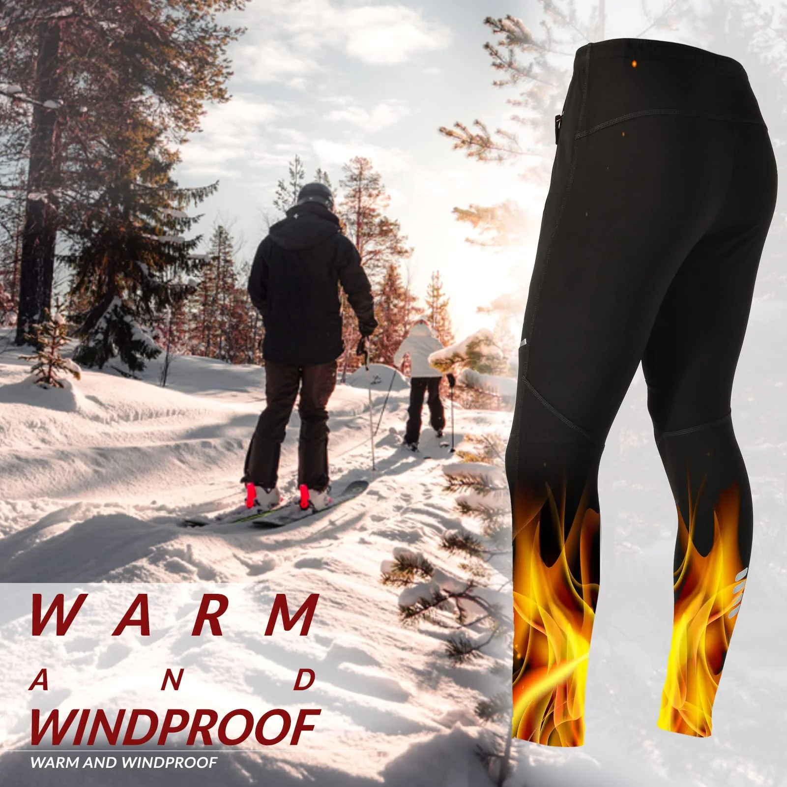 ROCKBROS Winter Cycling Trousers for Men Windproof Thermal Reflective - Image 6