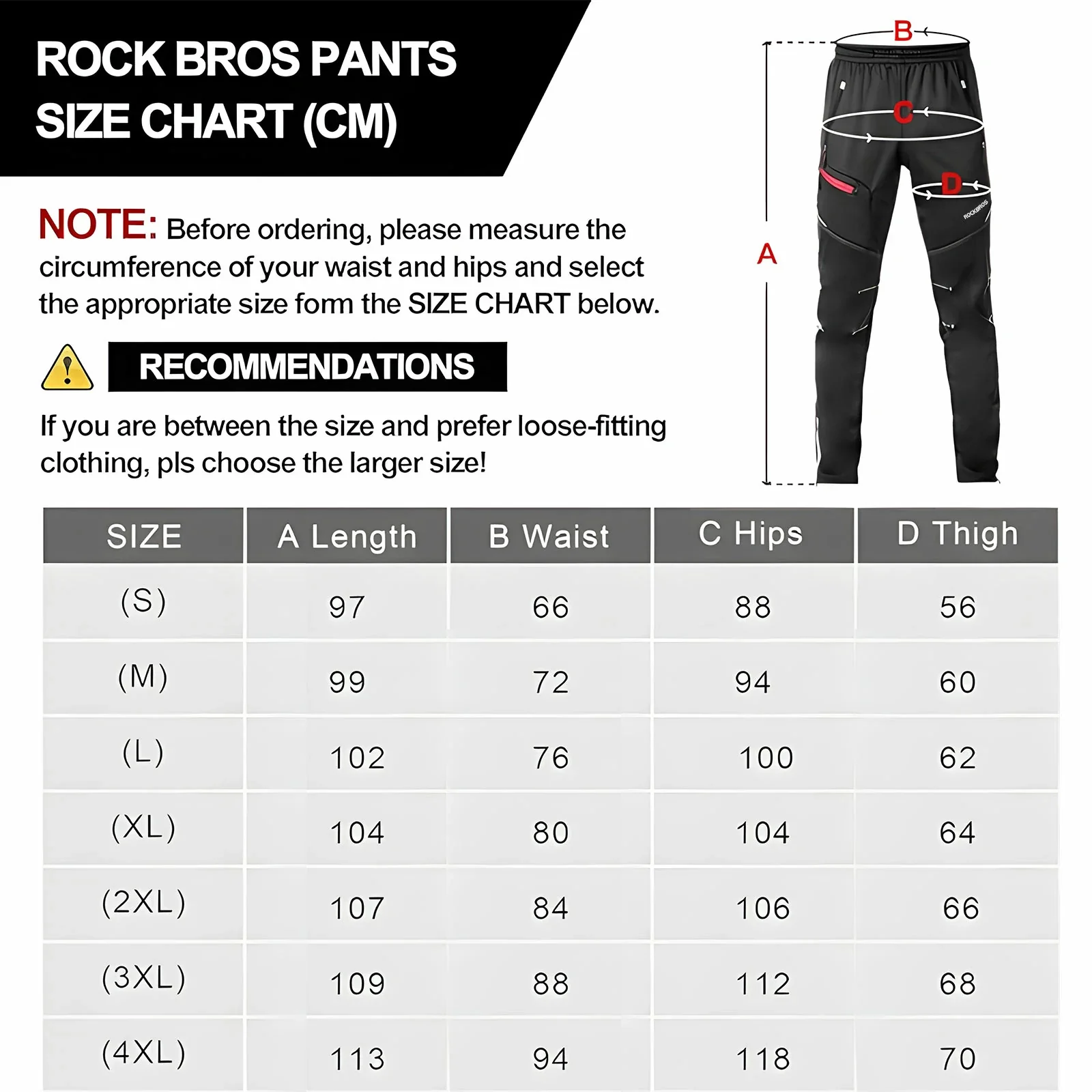 ROCKBROS Winter Cycling Trousers for Men Windproof Thermal Reflective - Image 8