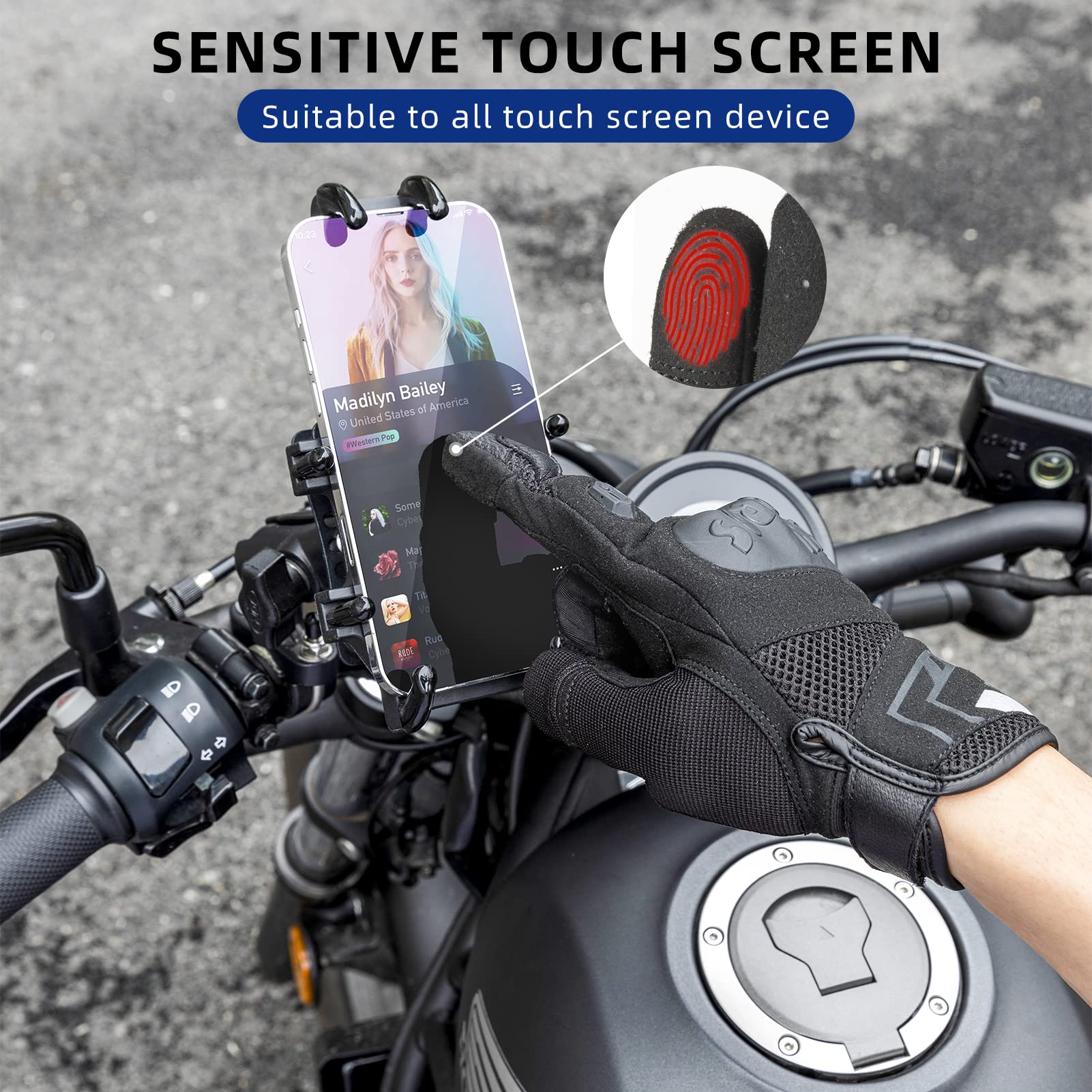 ROCKBROS Winter Full-Finger Touchscreen Windproof Unisex Cycling Gloves - Image 2
