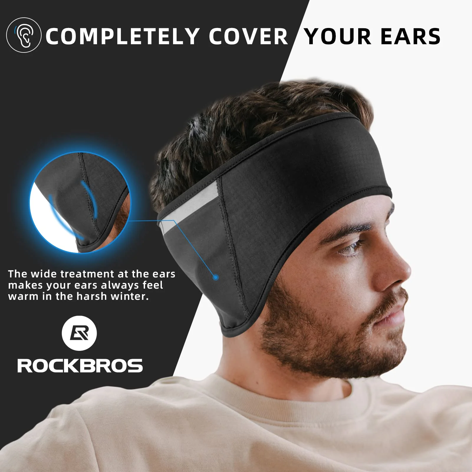 ROCKBROS Winter Sport Headband for Men Women Cycling Ear Warmers - Image 3
