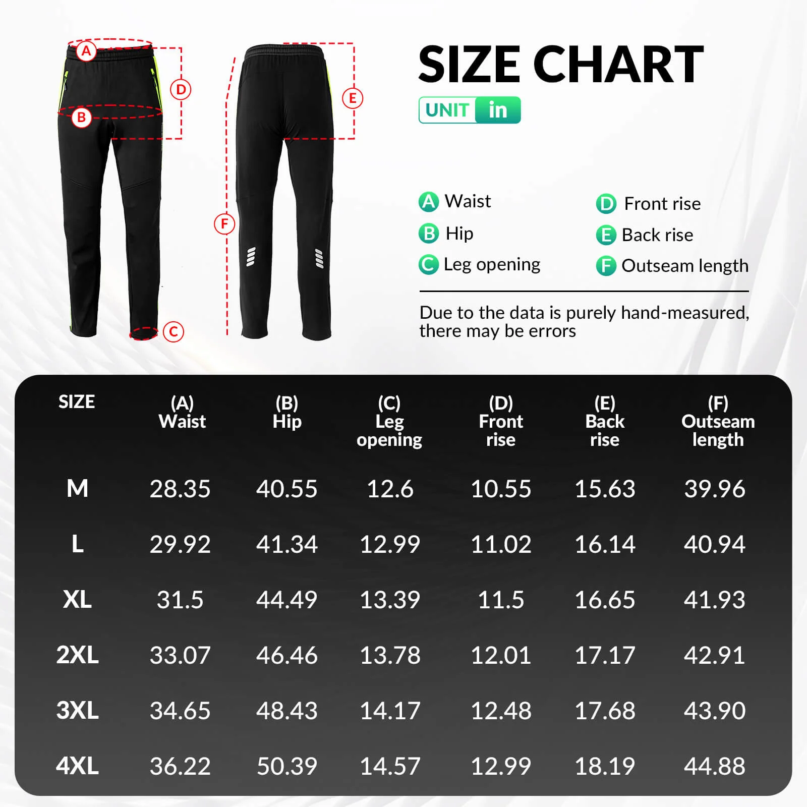 ROCKBROS Winter Thermal Windproof Softshell Cycling Trousers Bright Green - Image 6