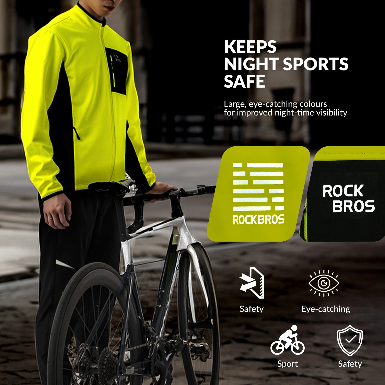 ROCKBROS Winter Windproof Thermal Cycling Jacket and Trousers Set - Image 4
