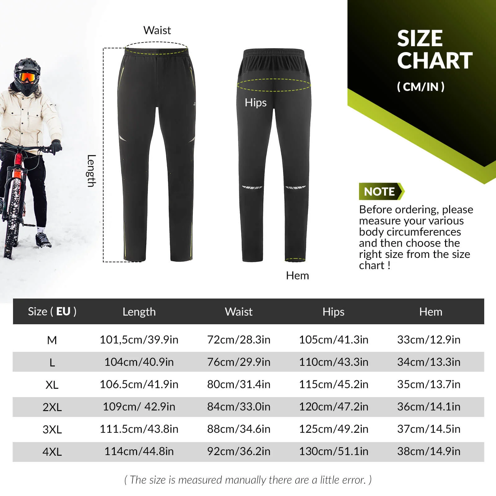ROCKBROS Winter Windproof Thermal Cycling Jacket and Trousers Set - Image 9