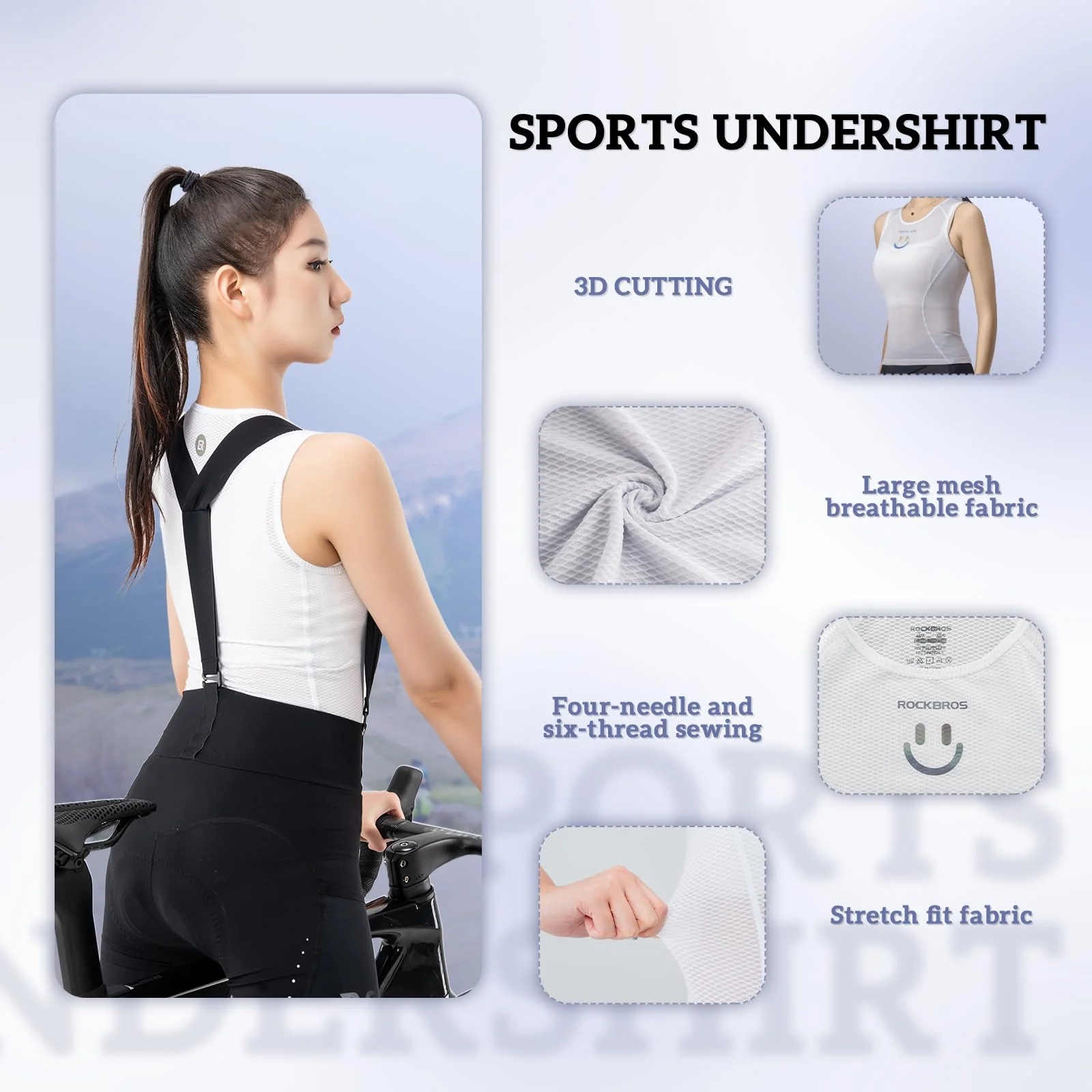 ROCKBROS Women's Summer Cycling Shirt Breathable Quick-Dry Sports Vest - Image 4