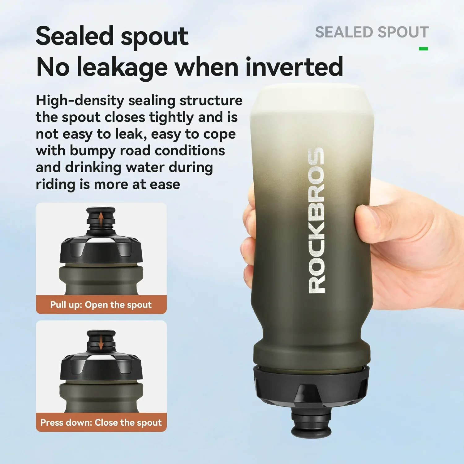 ROCKBROS Bike Bottle with Pull-Top Lid Lightweight 600/750ml - Image 10