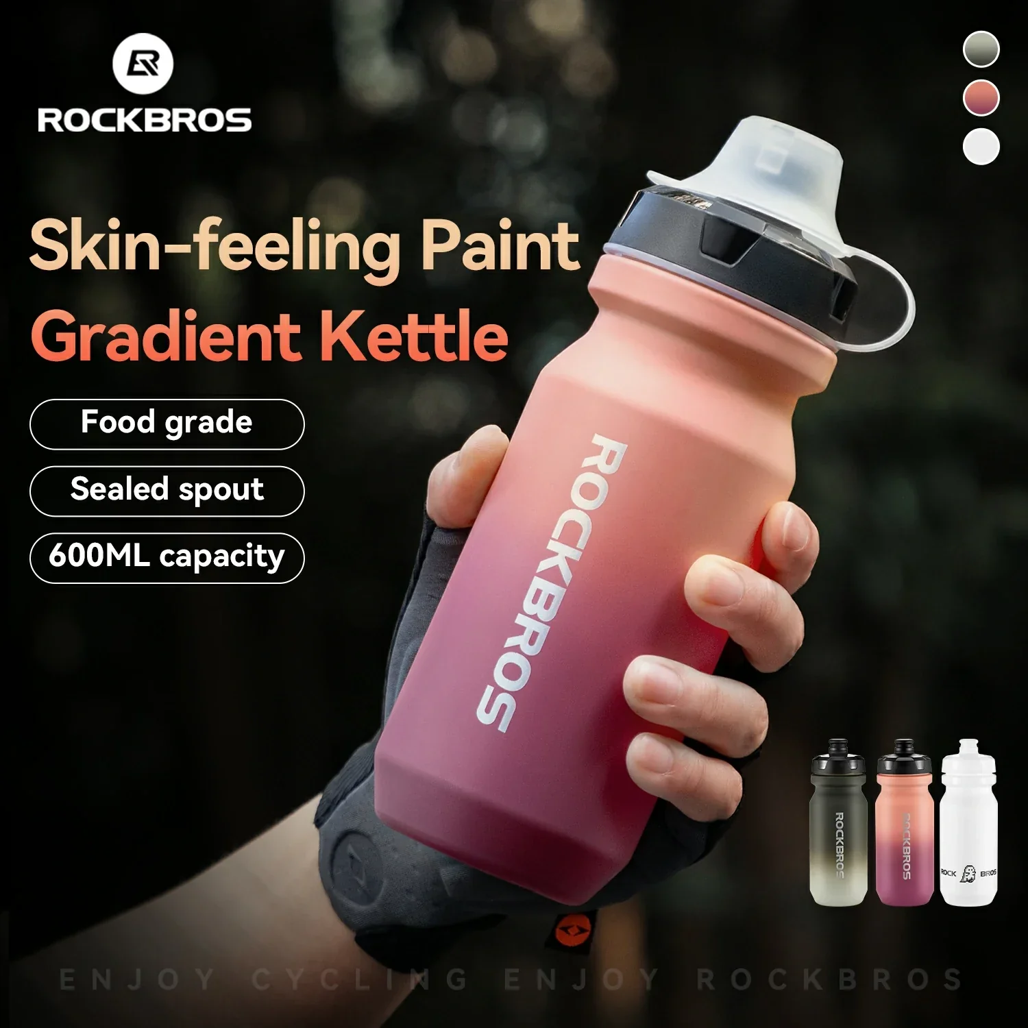 ROCKBROS Bike Bottle with Pull-Top Lid Lightweight 600/750ml - Image 16