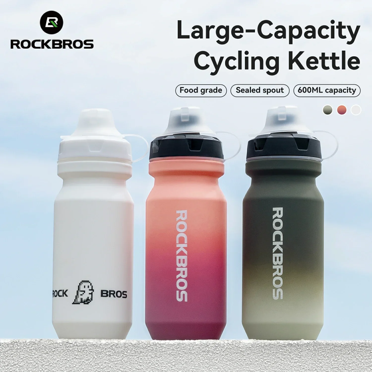 ROCKBROS Bike Bottle with Pull-Top Lid Lightweight 600/750ml - Image 21