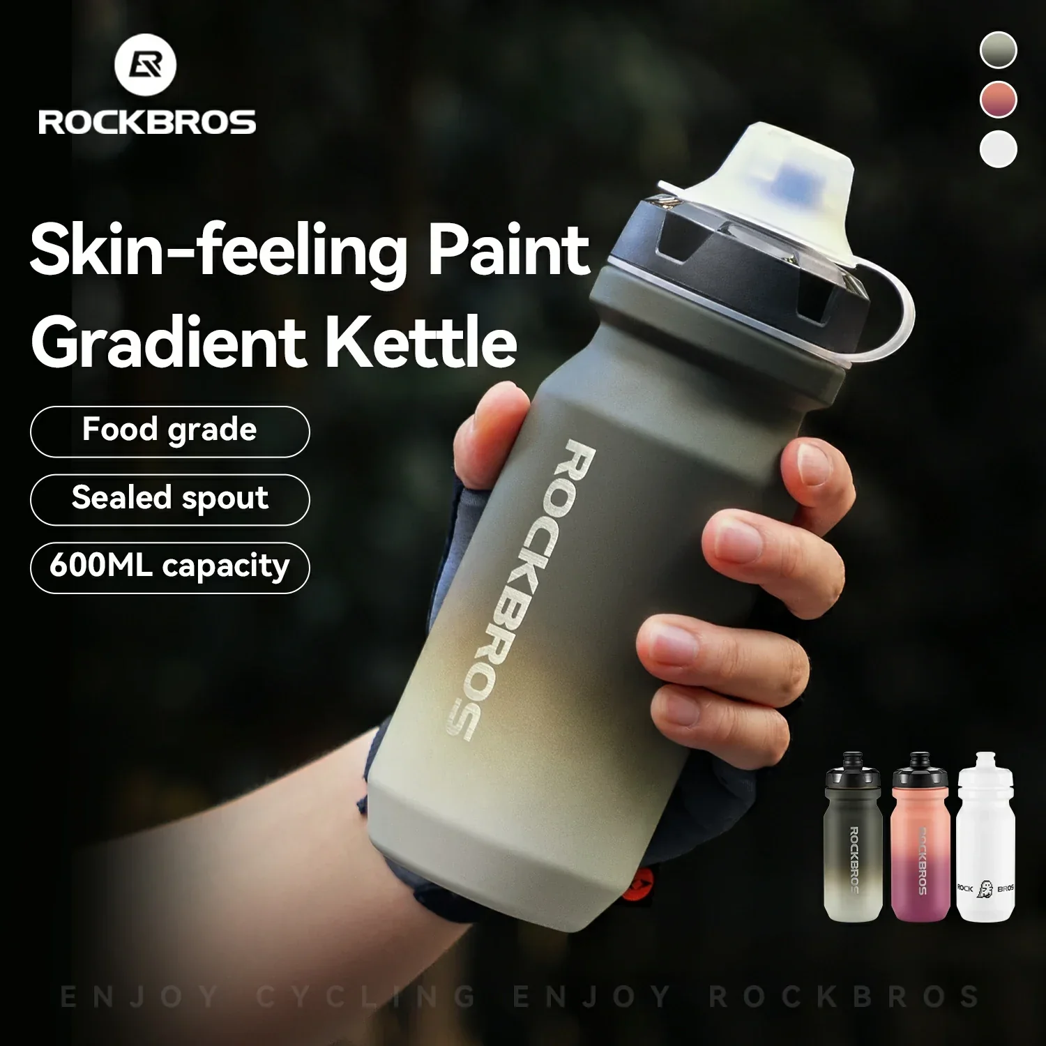 ROCKBROS Bike Bottle with Pull-Top Lid Lightweight 600/750ml - Image 8