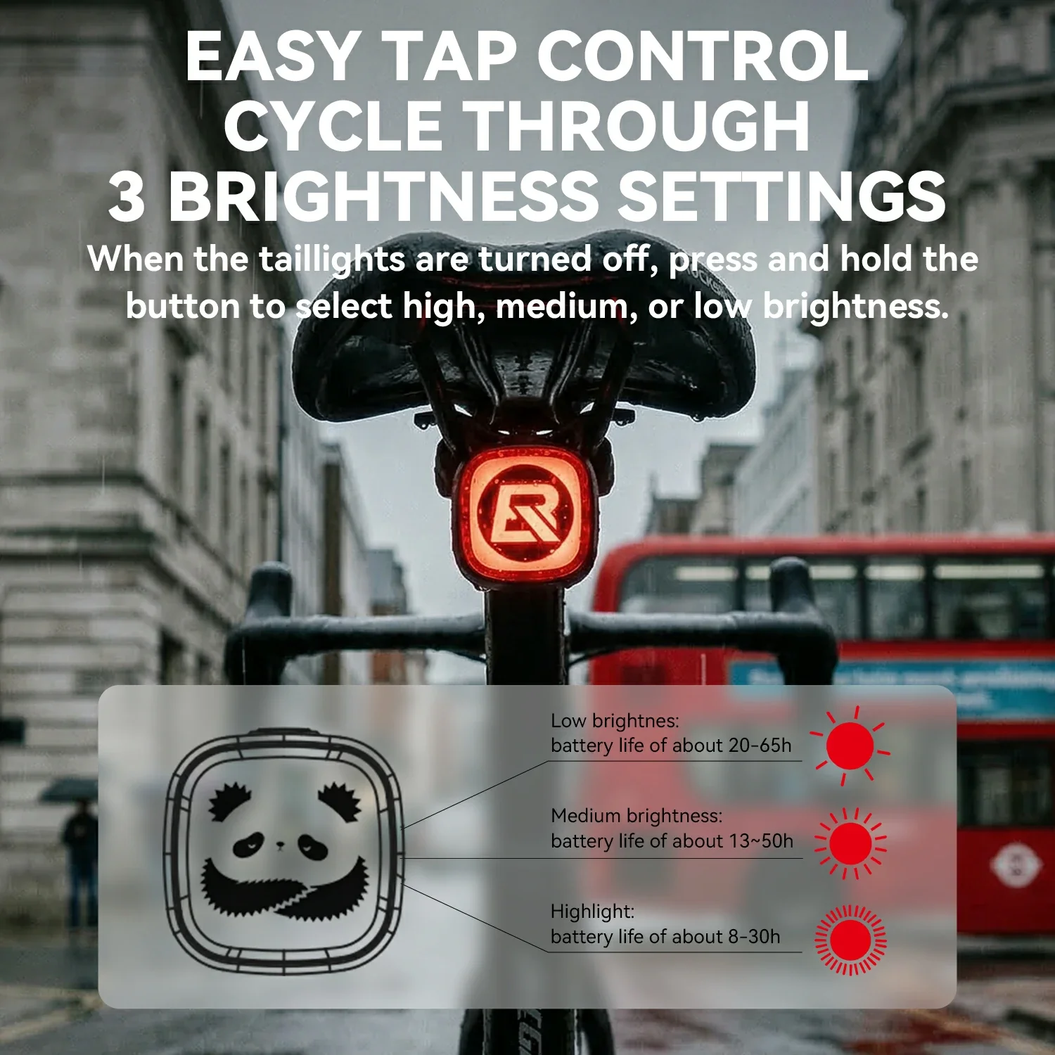 Smart Bike Rear Light with Brake Sensor & LED Display Q2MAX - Image 13