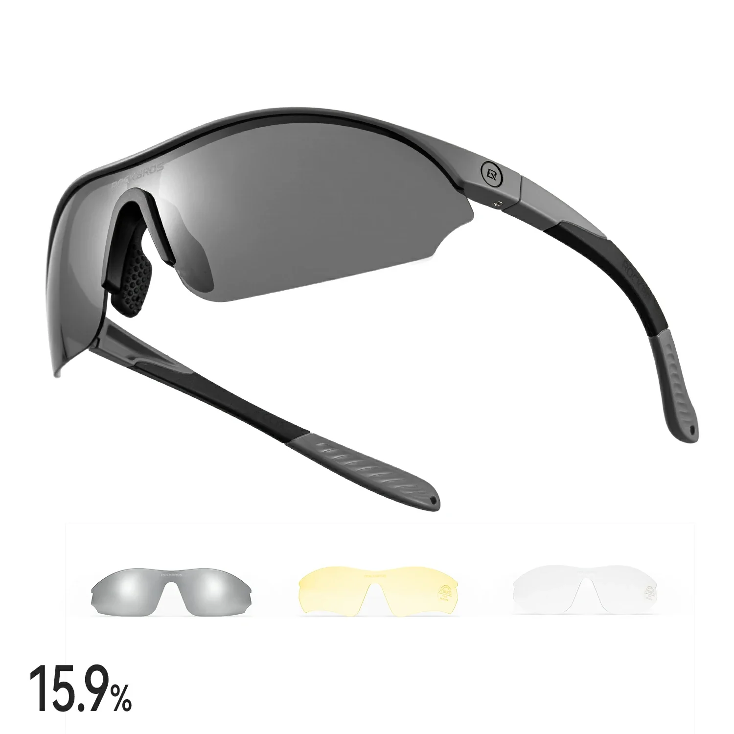 Sports Cycling Sunglasses with 3 Interchangeable UV400 Lenses - Image 2