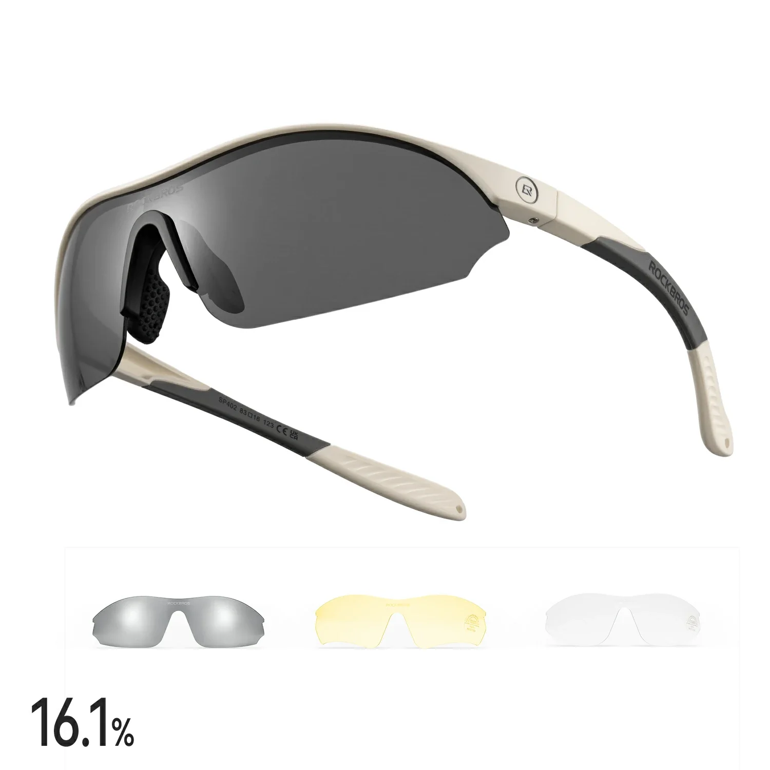 Sports Cycling Sunglasses with 3 Interchangeable UV400 Lenses - Image 3