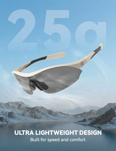 Sports Cycling Sunglasses with 3 Interchangeable UV400 Lenses - Image 6