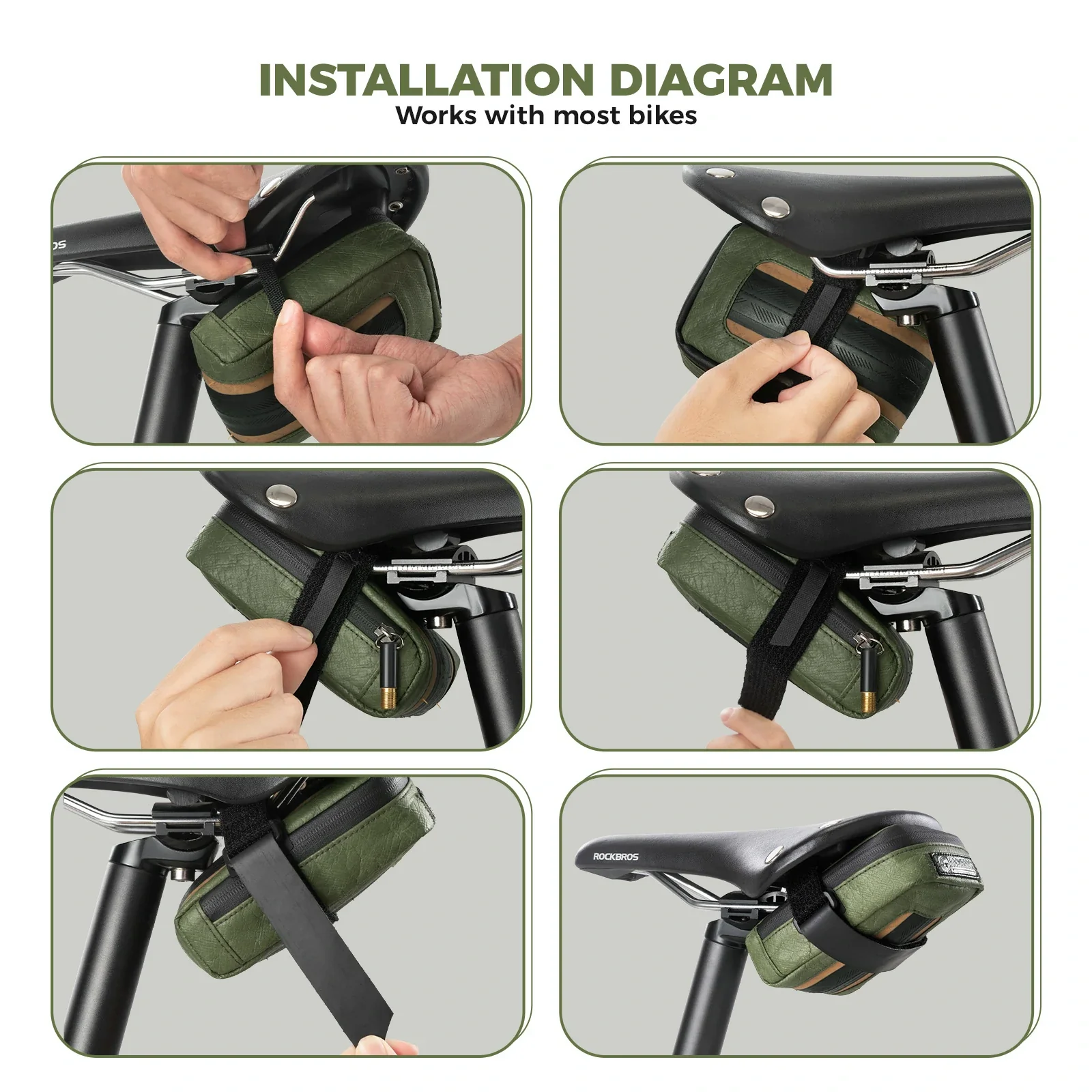Road-to-Sky Sustainable Eco-Friendly Recycled Tire Bike Saddle Bag 0.4L - Image 3