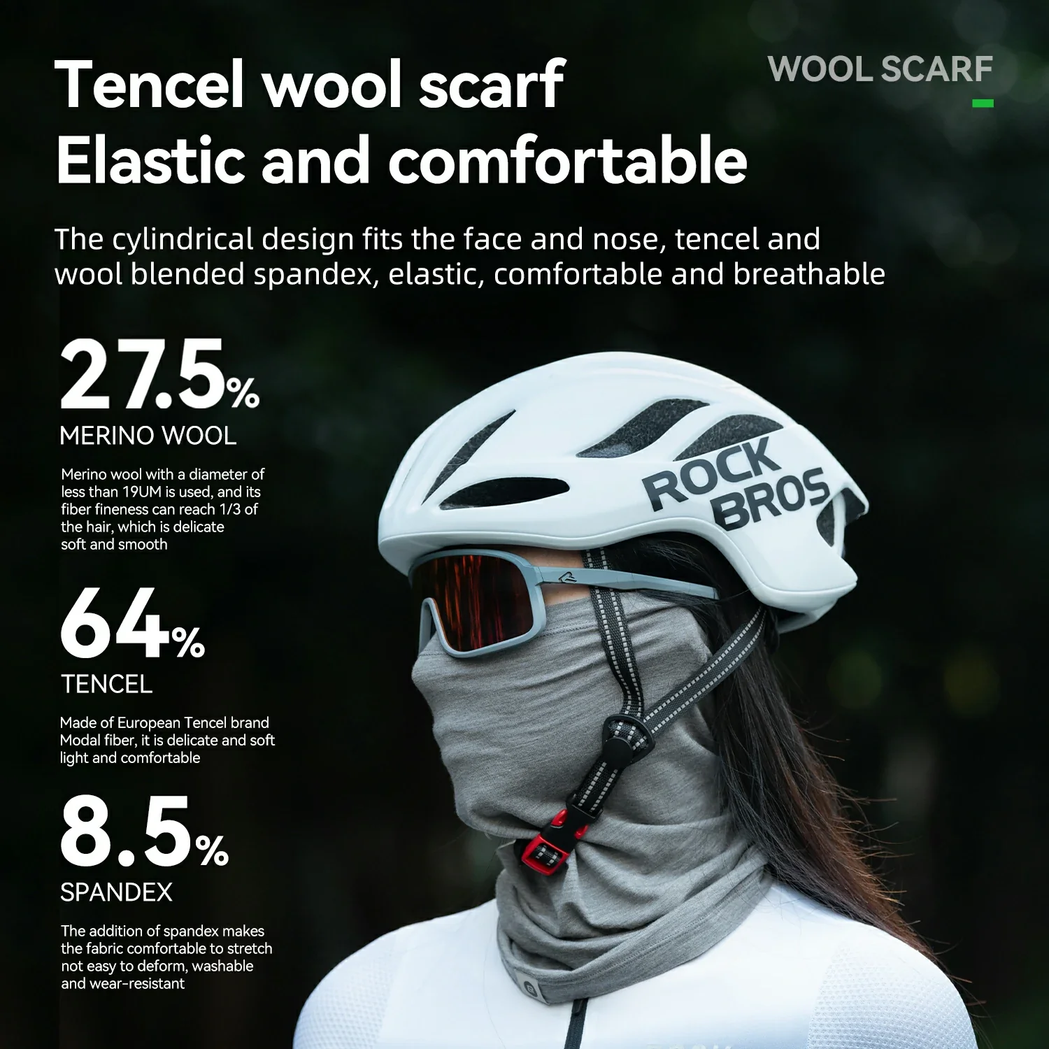 Thermal Tencel Wool Neck Warmer for Winter Cycling and Outdoor Sports - Image 8