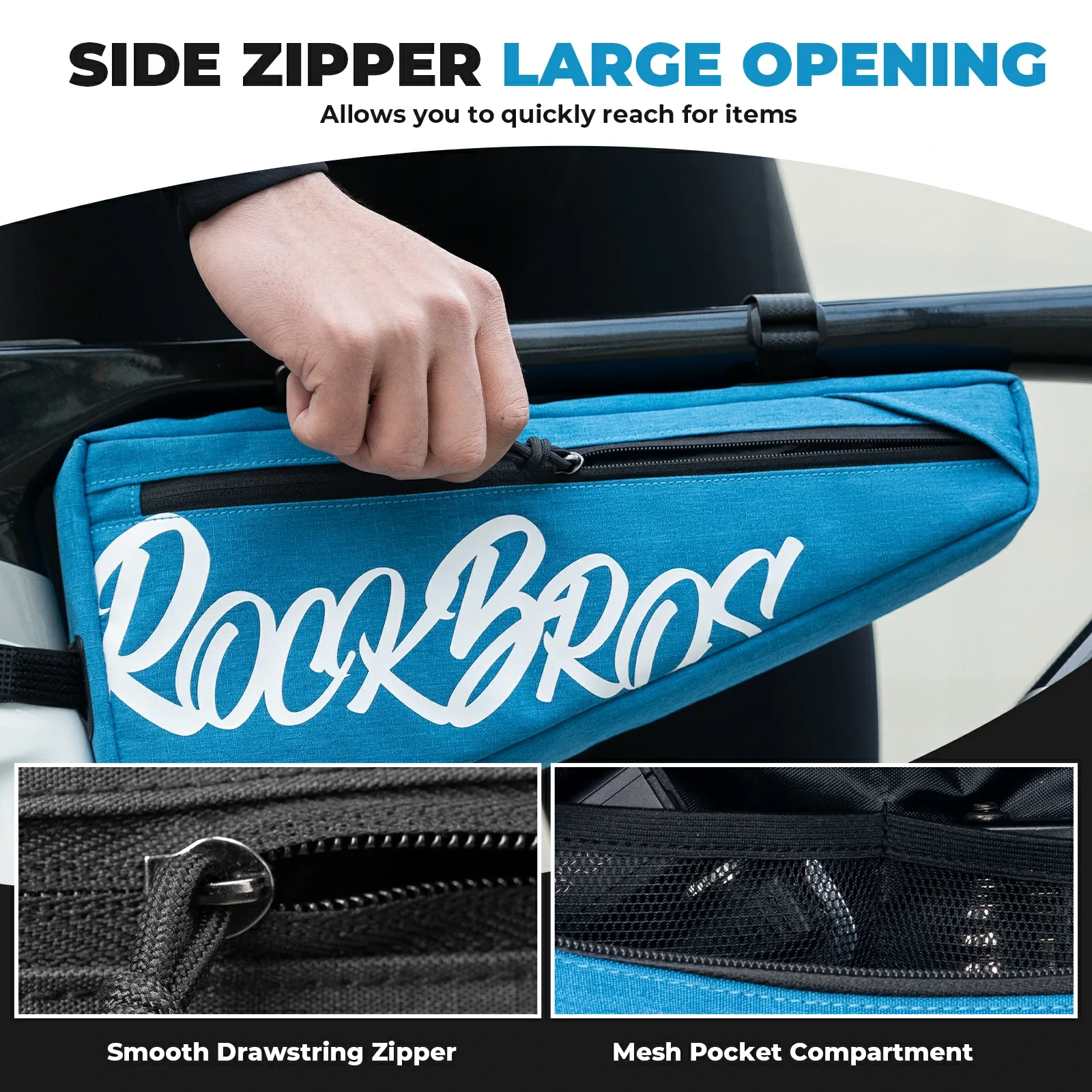 Triangle Bike Frame Bag 1.9L Storage for MTB Gravel & Road Bikes - Image 8