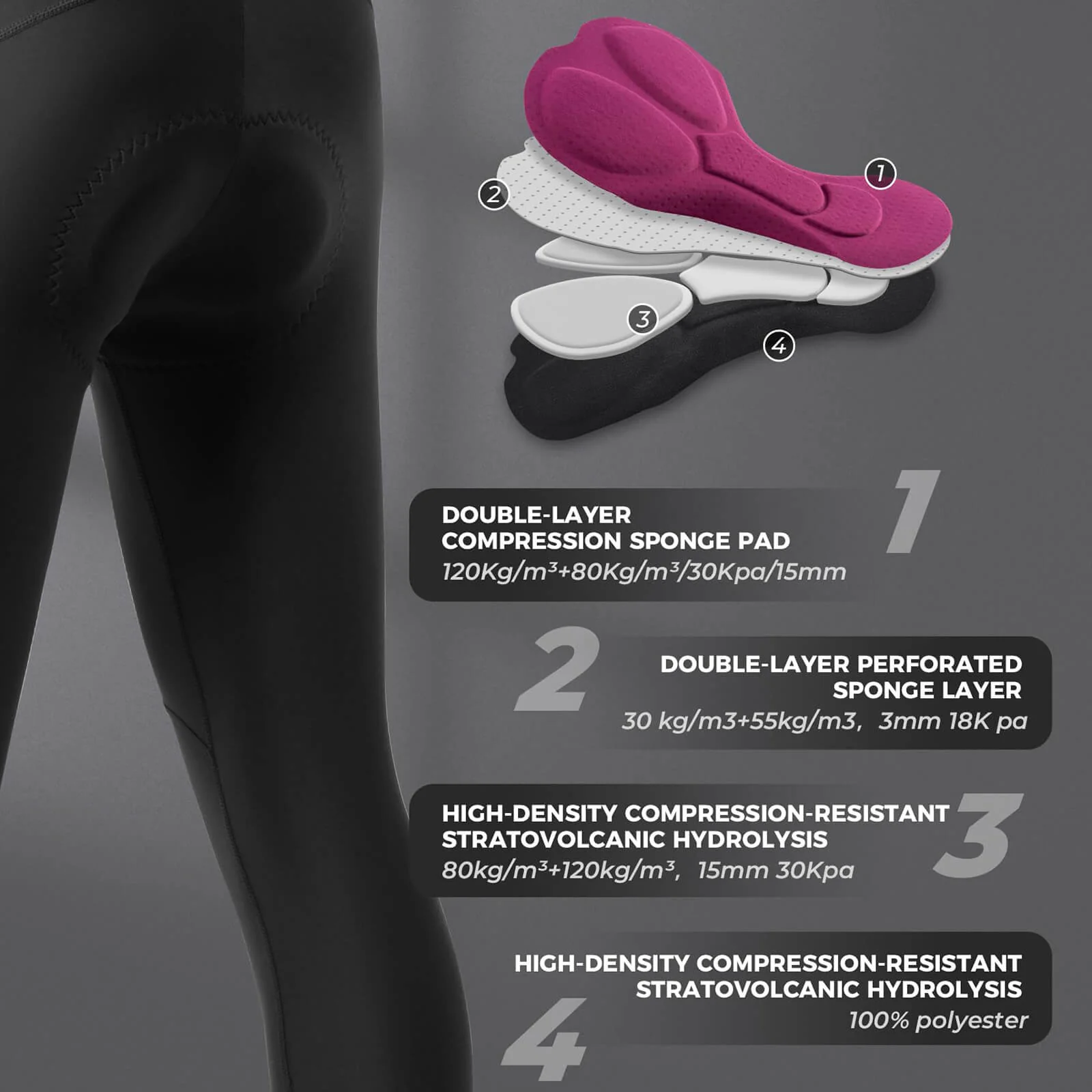 Women's Winter Cycling Tights 3D Padded Windproof Quick-Dry - Image 4