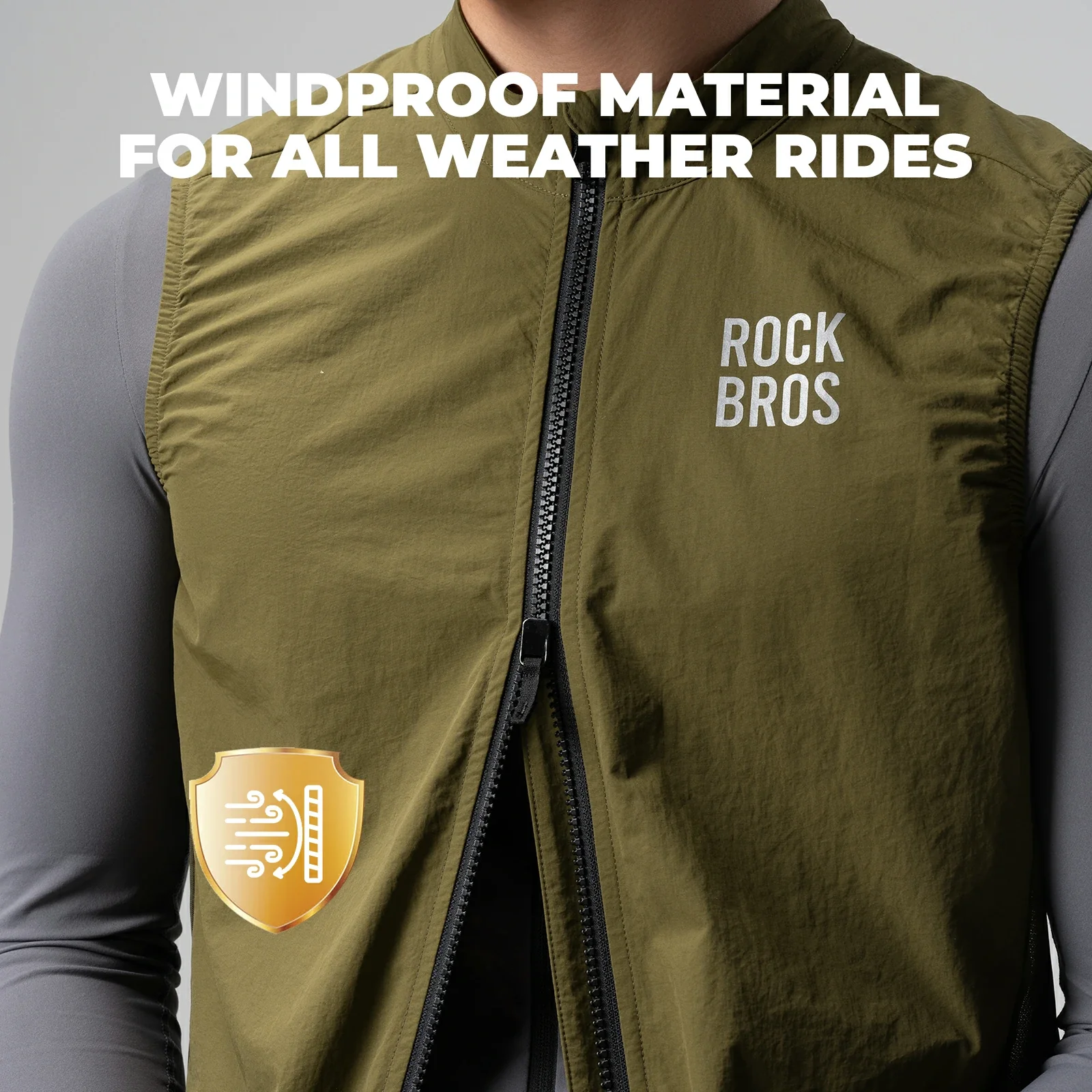 Unisex Cycling Gilet Windproof Lightweight Breathable Sleeveless - Image 6