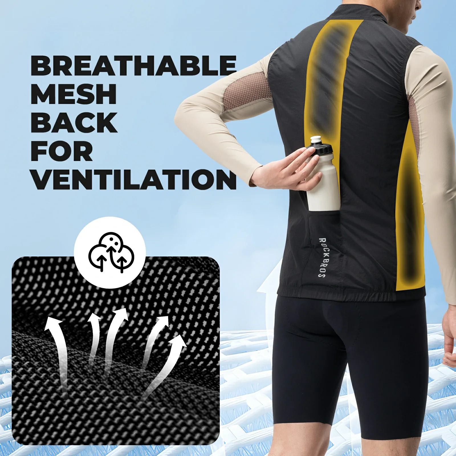 Unisex Cycling Gilet Windproof Lightweight Breathable Sleeveless - Image 7