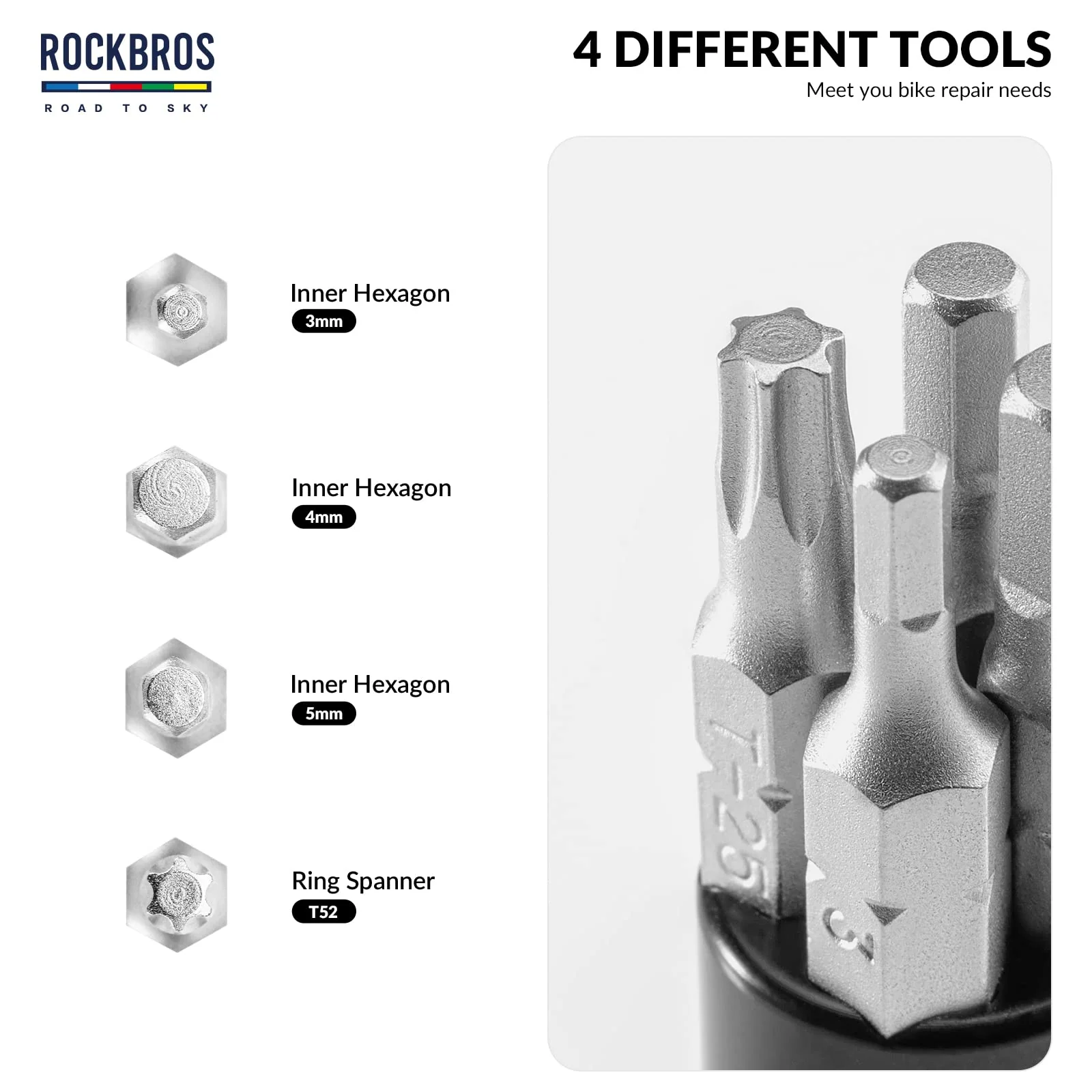 ROCKBROS Road-to-Sky Multifunction Tool 6 in 1 Bicycle Handlebar Plug - Image 4