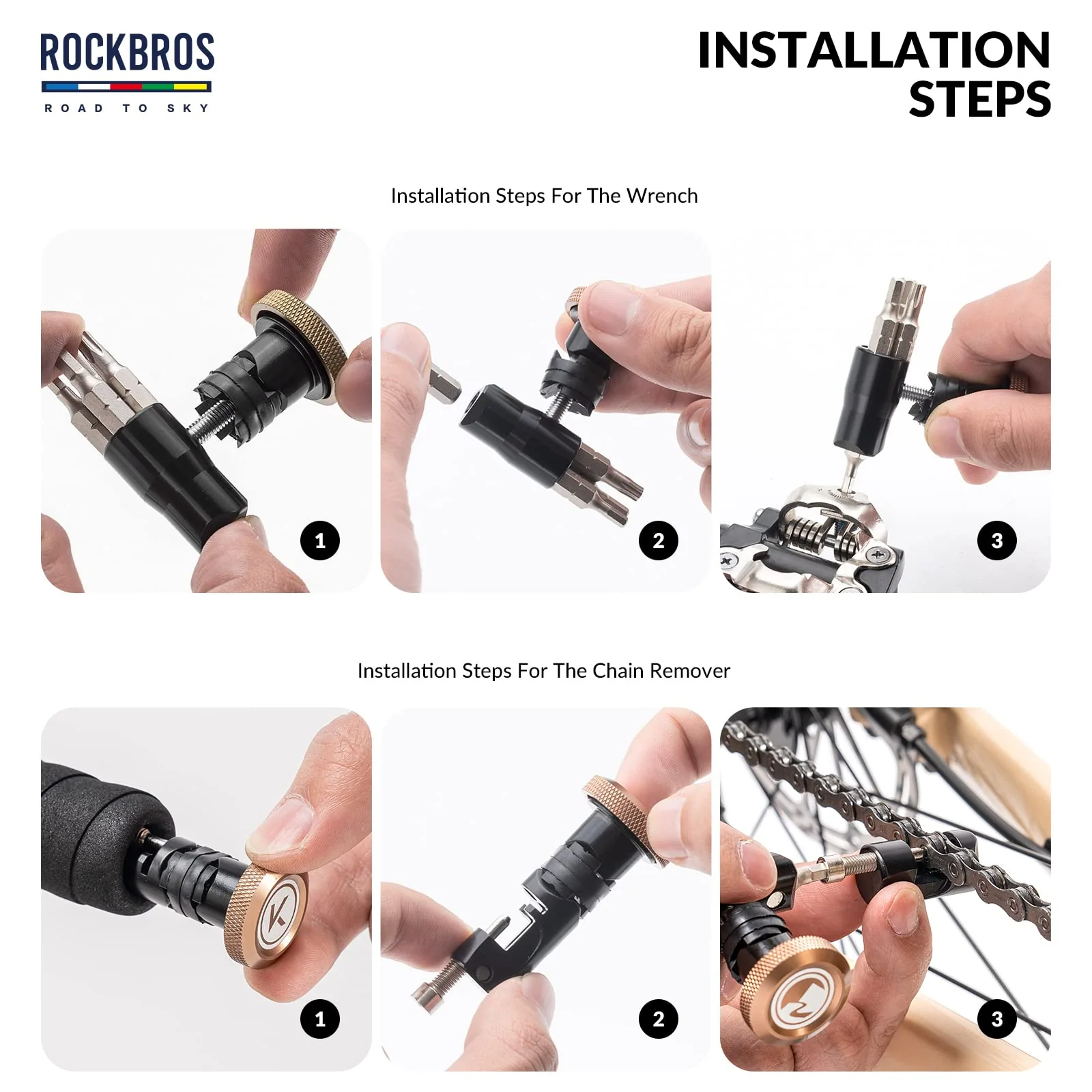ROCKBROS Road-to-Sky Multifunction Tool 6 in 1 Bicycle Handlebar Plug - Image 6