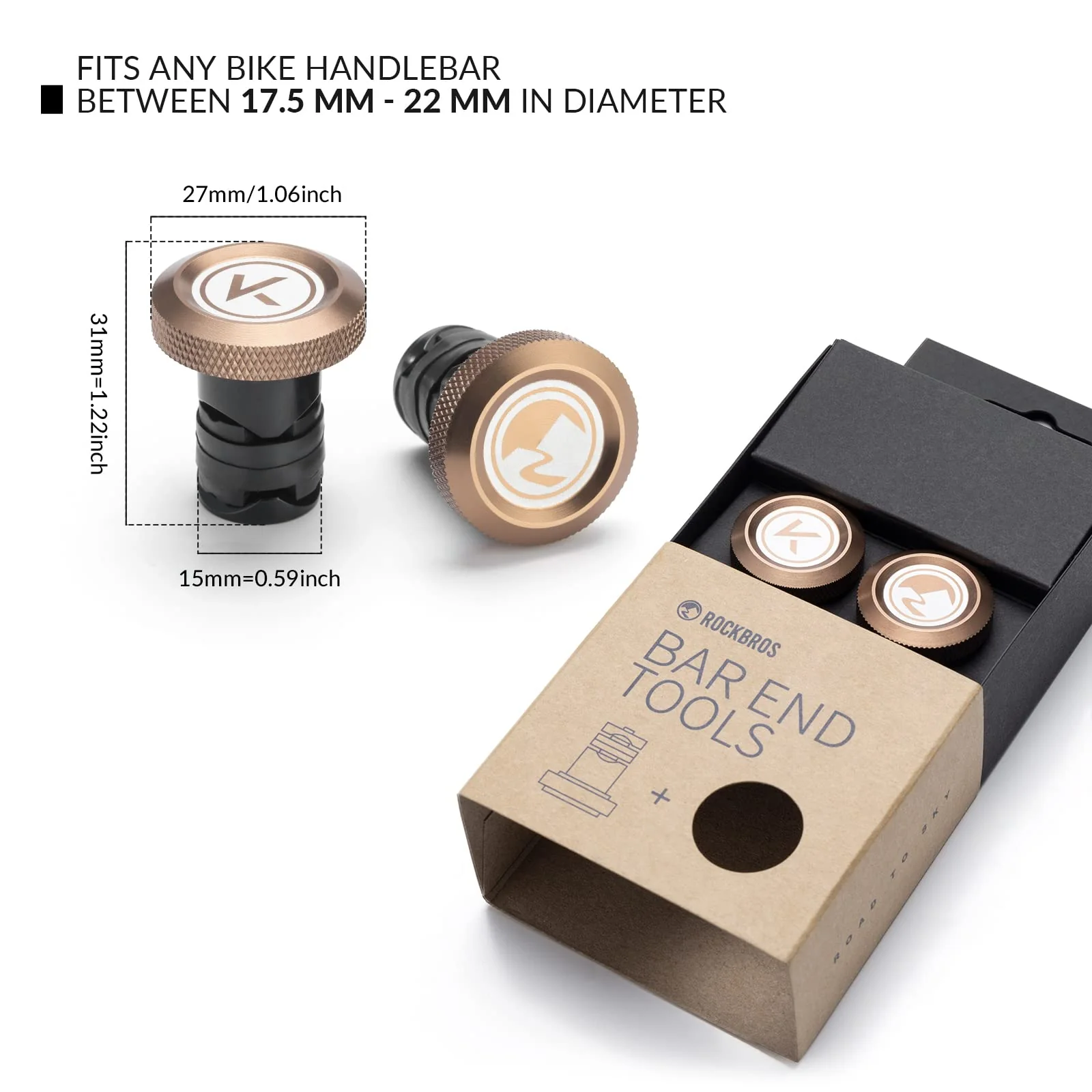 ROCKBROS Road-to-Sky Bicycle Handlebar Plugs Bar End Plugs 2pcs - Image 2