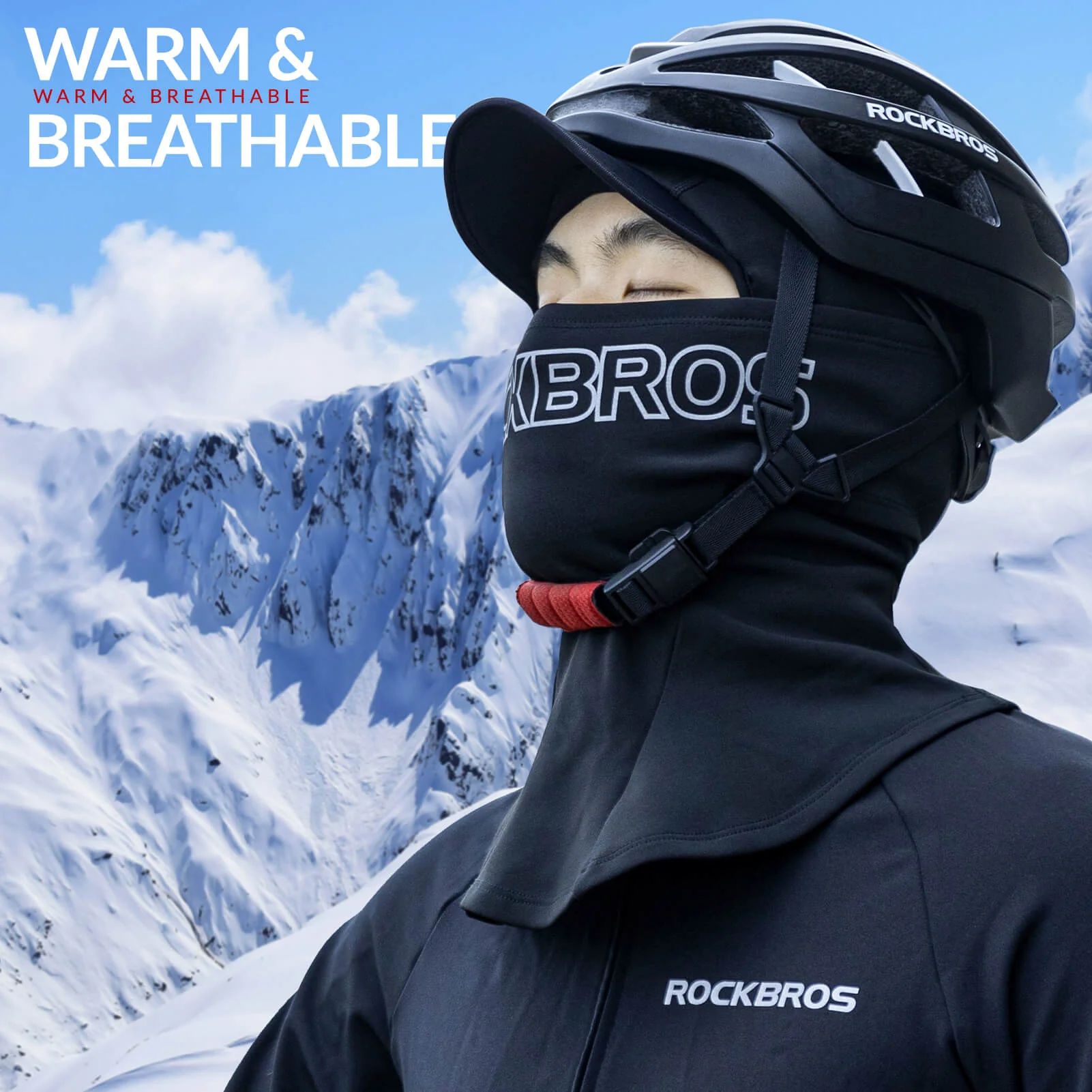 ROCKBROS Winter Windproof Cycling Balaclava Warm Face Hood Mask - Image 4