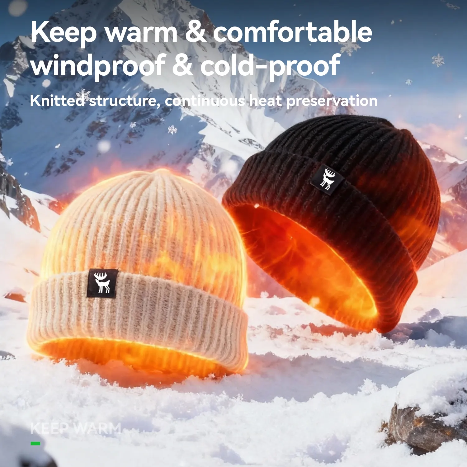 Warm Full-Ear Knitted Beanie - Image 9