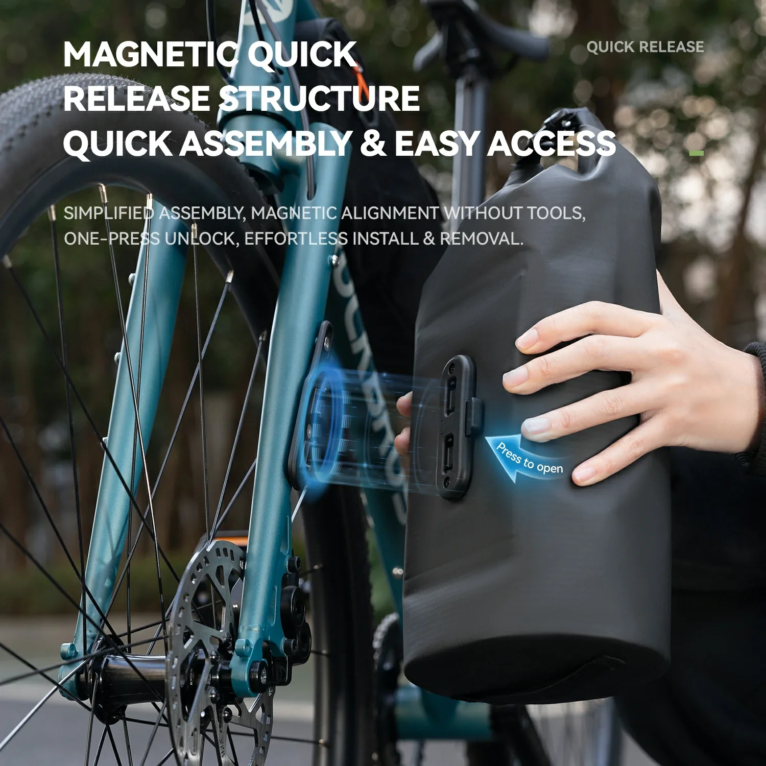 Magnetic Quick-Release Waterproof Bike Fork Bag 6L - Image 9