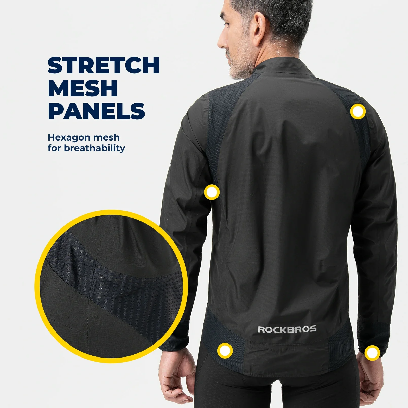 Waterproof Breathable Cycling Jacket with Dual Zipper - Image 3